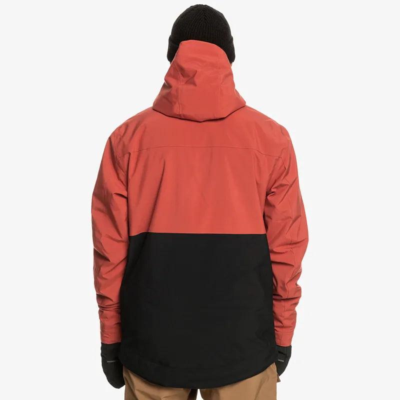 Quiksilver Sycamore Snow Jacket for Men & Women - Waterproof Winter Coat for Skiing, Snowboarding & Outdoor Adventures (Burgundy/Brown/Black)