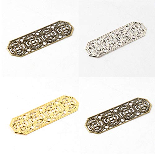 30pcs Silver Tone Filigree Wraps Spacer Connectors - Jewelry Making Charms & Pendants for DIY Crafting - Perfect for Necklaces, Bracelets, Earrings & Handmade Jewelry Designs