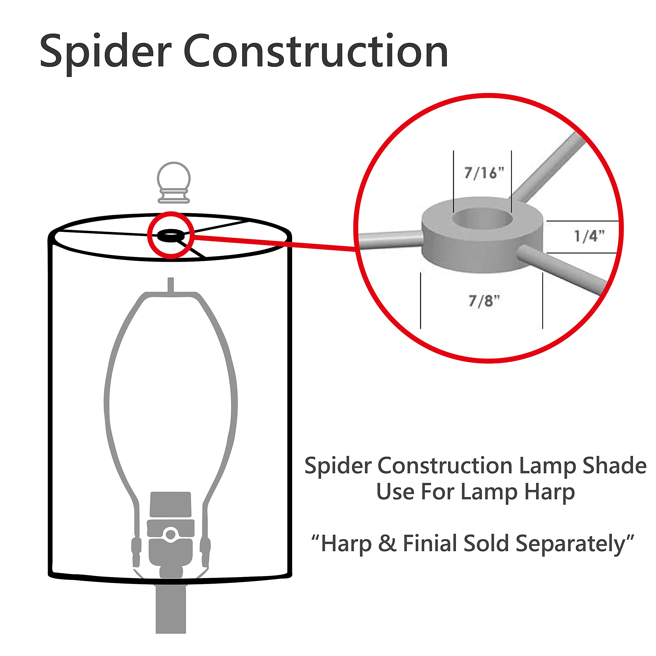 Aspen Creative 30111A Transitional Bell Spider Lamp Shade - Off White, 18