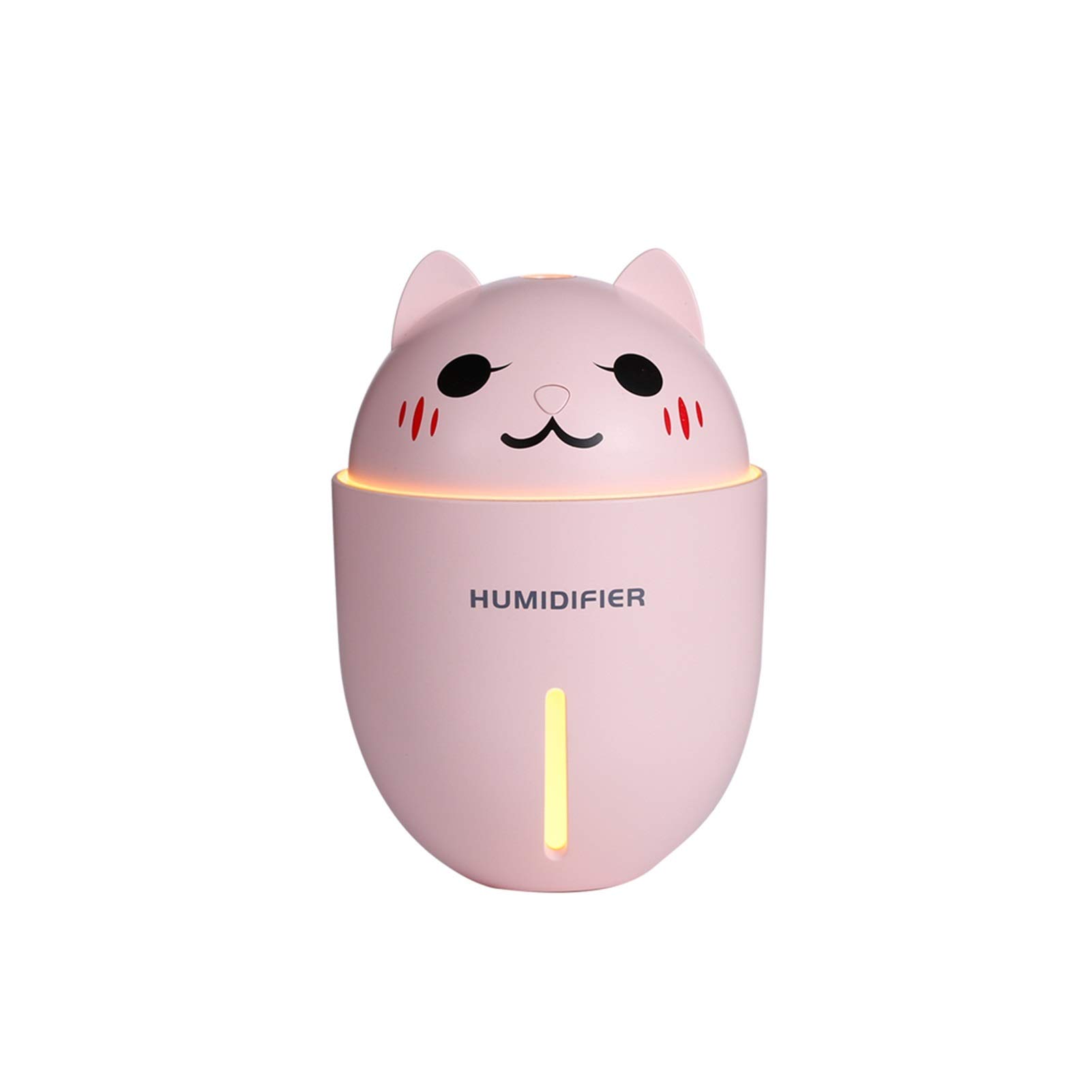 DLRBWAN Cute Cartoon Cat Humidifier - 30ml/h USB Diffuser, 3-in-1 Air Humidifier for Home, Office & Car - Ultra Quiet, Pink - Perfect for Bedroom, Nursery & Small Spaces