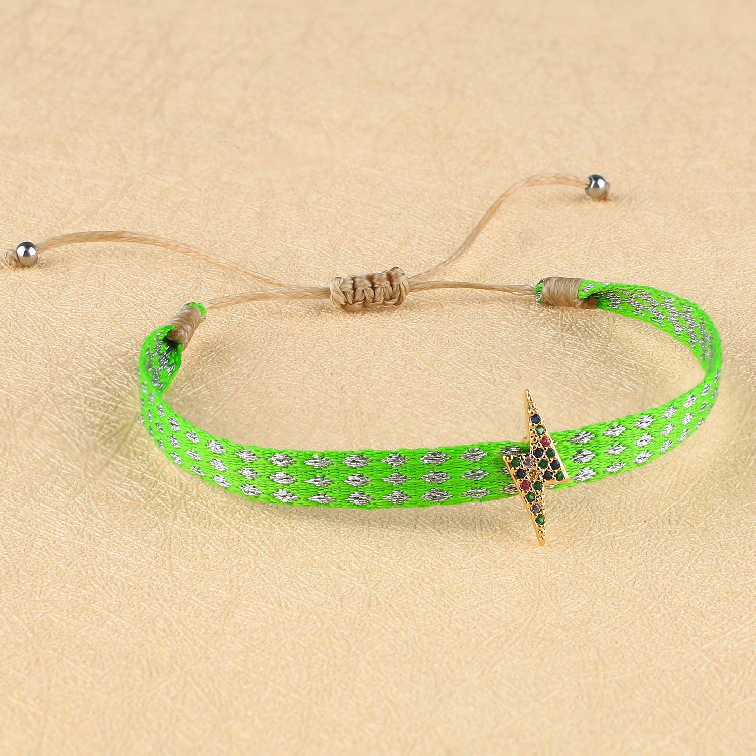 KELITCH Women's Adjustable Friendship Bracelets with Star Charm - Colorful Silk Rope Stackable Bracelets for Best Friends, Gifts & Everyday Wear