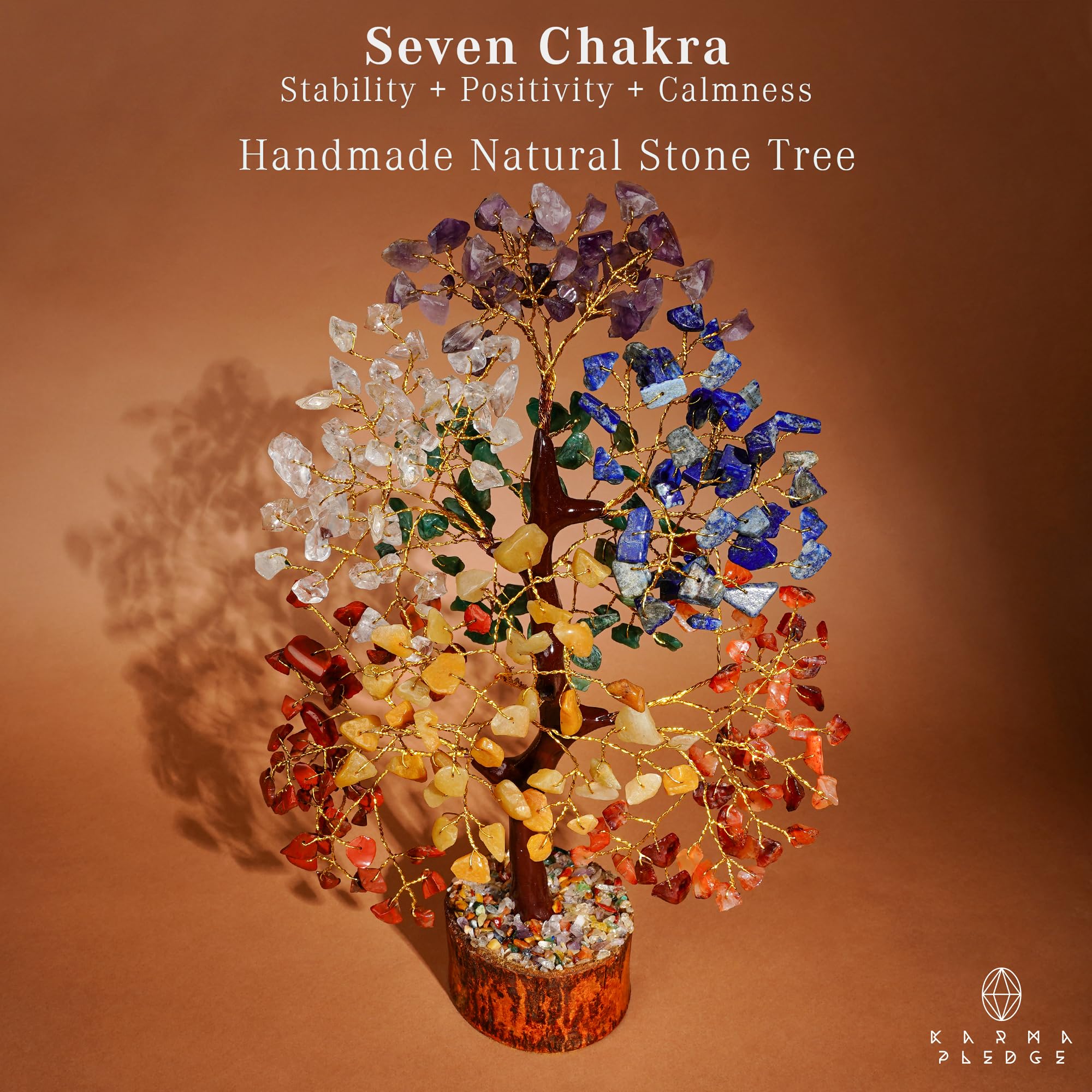 7 Chakra Healing Crystal Tree of Life - Handmade Bonsai for Positive Energy, Money & Good Luck | Home, Office & Living Room Decor | Spiritual Gift for Women & Mom | Meditation, Feng Shui & Wellness Spaces