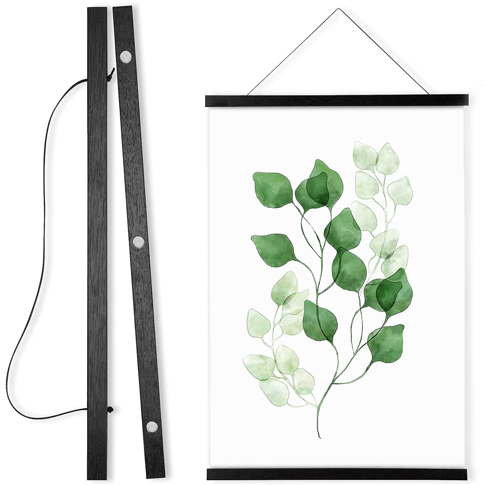 WITCOLOR Magnetic Poster Hanger Frame Kit - 8x10, 8x12, 8x20 Inch Black Wooden Wall Mount for Posters, Canvas Art, Diamond Painting | Easy Hanging Display for Home, Office & Gallery Decor