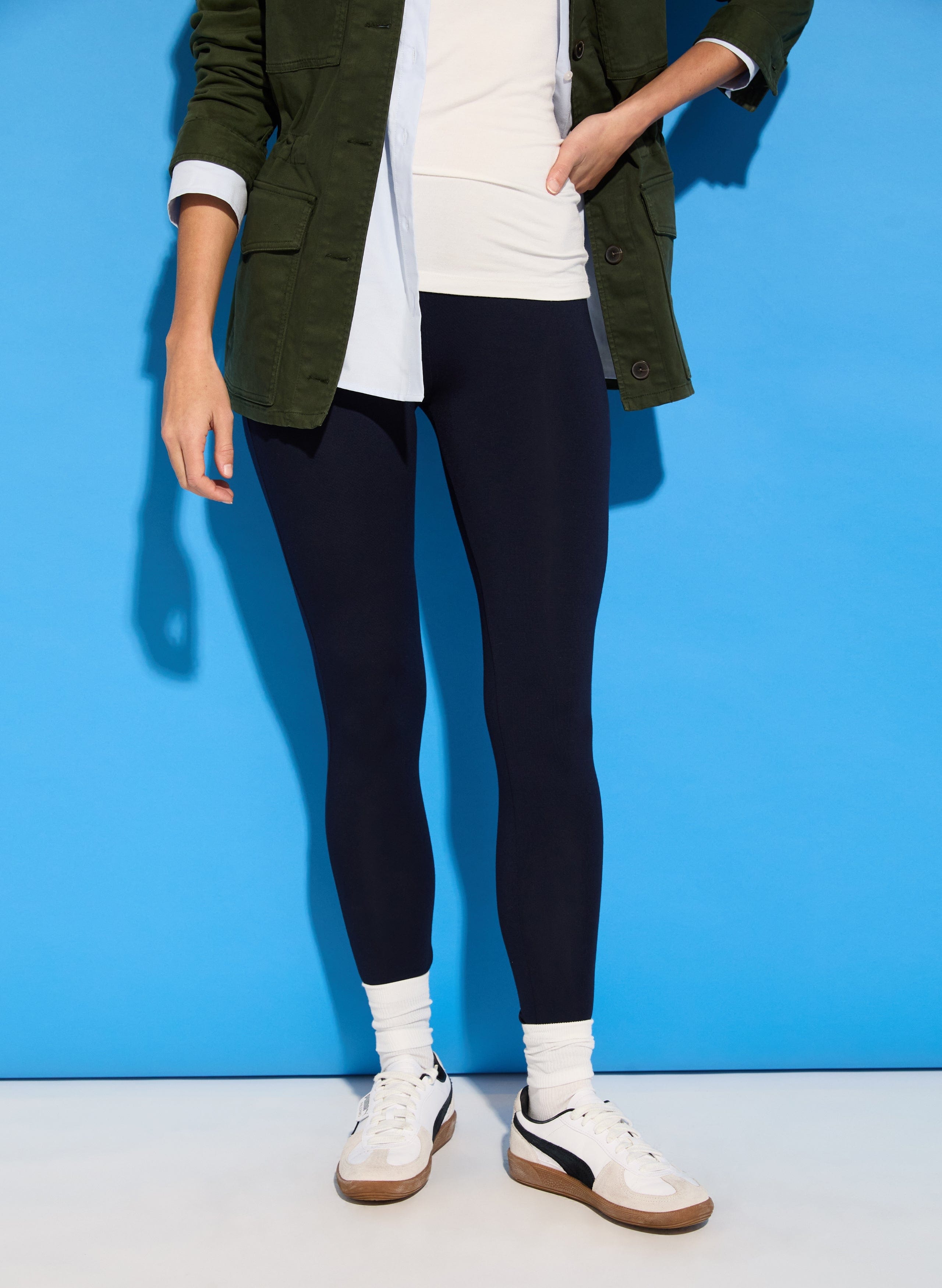 High Waist LENZING™ ECOVERO™ Comfort Leggings for Women - Soft Stretchy Yoga Pants, Tummy Control Workout Leggings in Classic Navy | Perfect for Yoga, Gym, Running & Lounge Wear