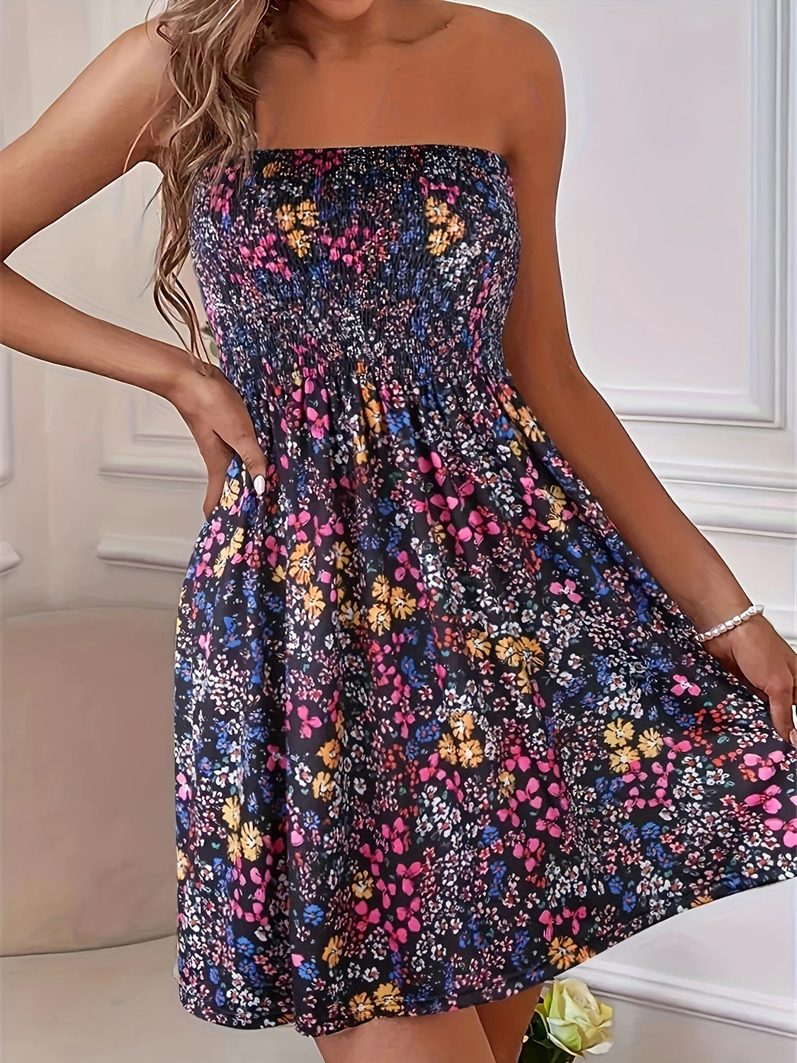 Full Size Tube Mini Summer Dress - Flowy & Comfortable Sleeveless Sundress for Women | Perfect for Beach, Vacation, and Casual Outings