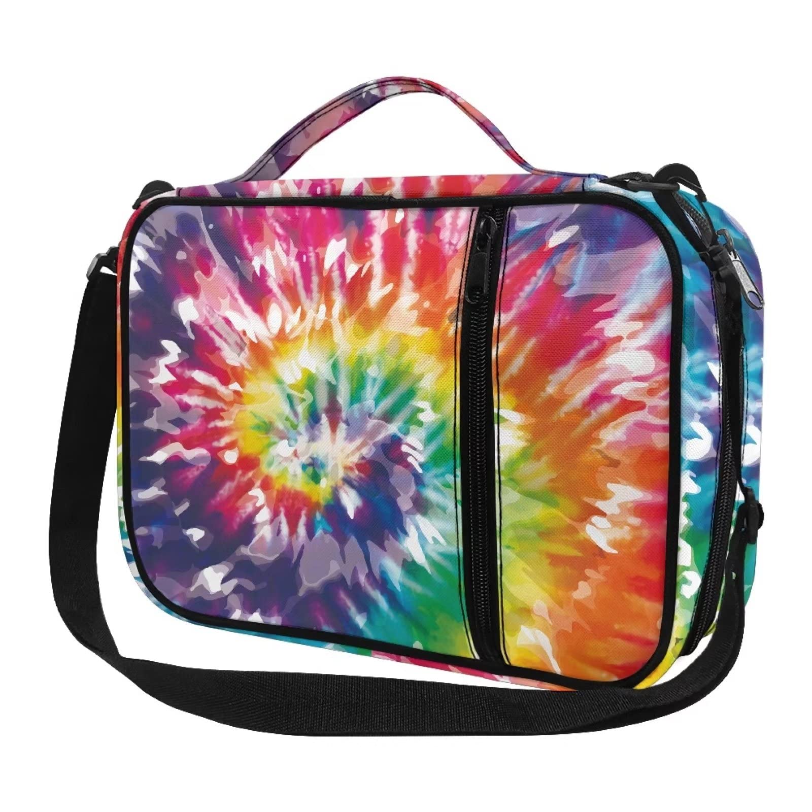 FKELYI Rainbow Tie-Dye Bible Cover Bag for Women & Girls - Protective Bible Carrying Case with Handle & Adjustable Shoulder Strap - Perfect for Church, Bible Study, Travel & Gift Giving