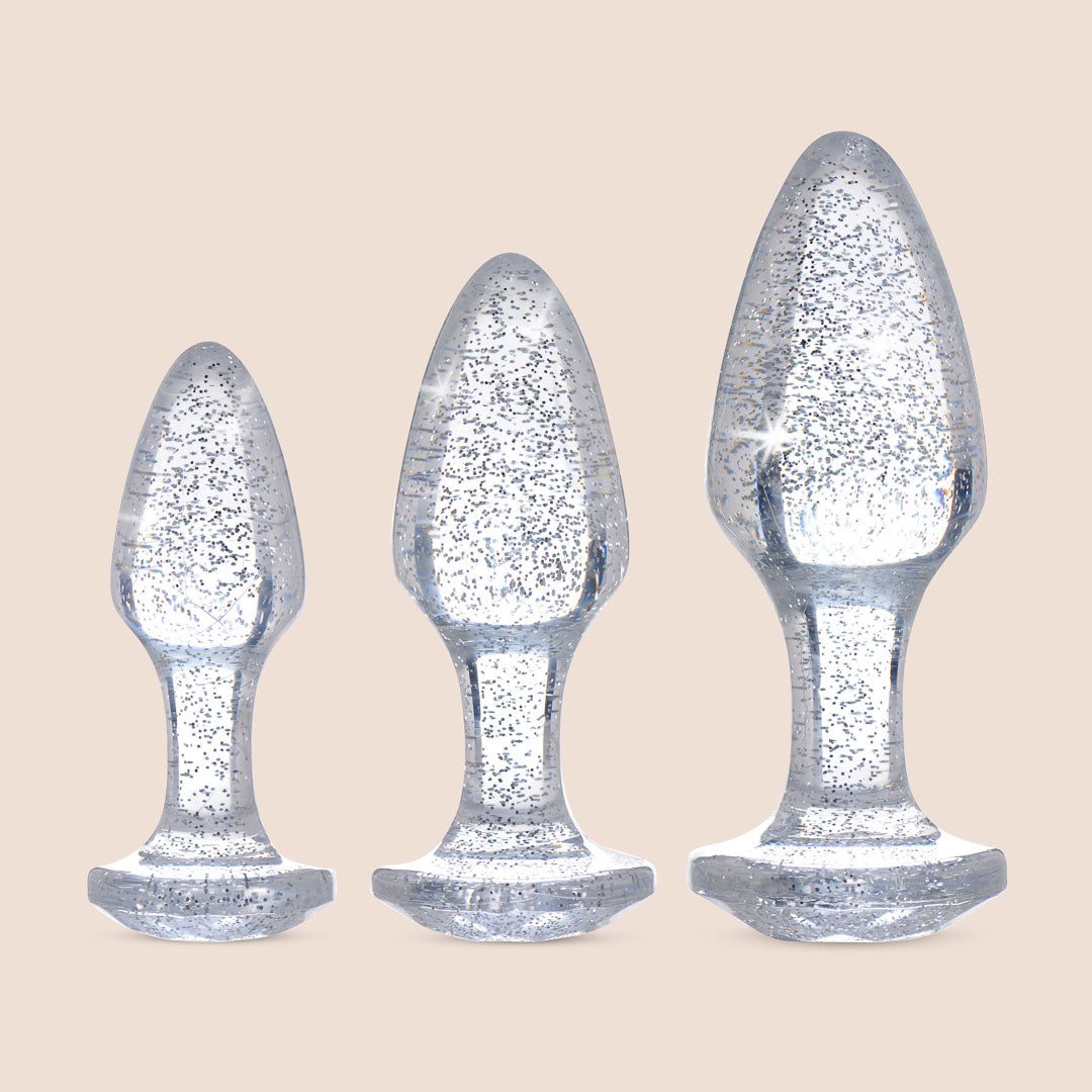 Sparkling Gem Anal Plug Set - 3 Piece Jeweled Butt Plugs for Women & Men | Sensual Play, BDSM, Couples & Solo Use