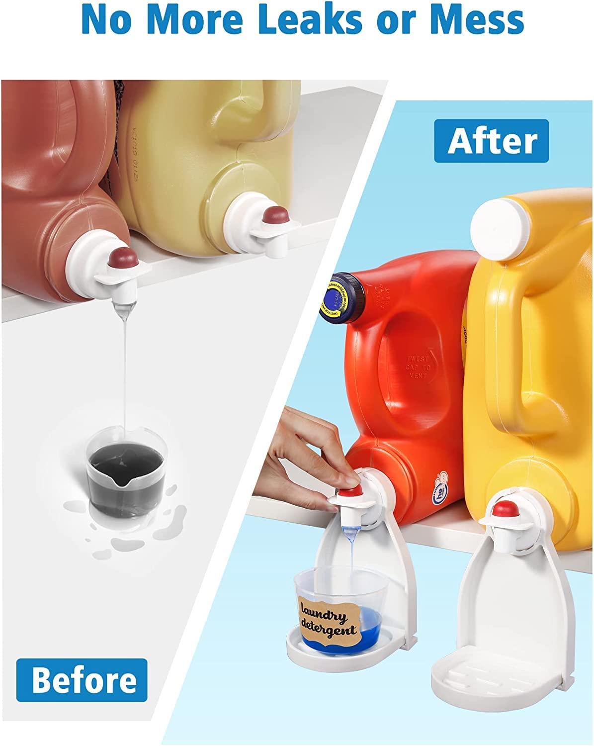WMKGG 2-Pack Laundry Detergent Cup Holder & Drip Tray Set - No More Leaks, Perfect for Laundry Room Organization | Ideal for Top-Load Washers, Detergent Storage & Spill Prevention