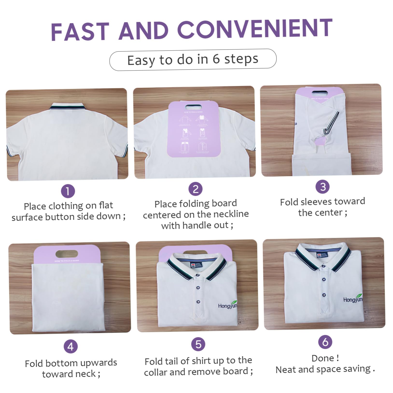 2-Pack Purple Clothes Folding Board - Shirt & Pants Organizer for Closet Storage, Garment Support Tool, Wrapping Cardboard for T-Shirts, Jeans & Clothes - Perfect for Travel Packing & Home Organization