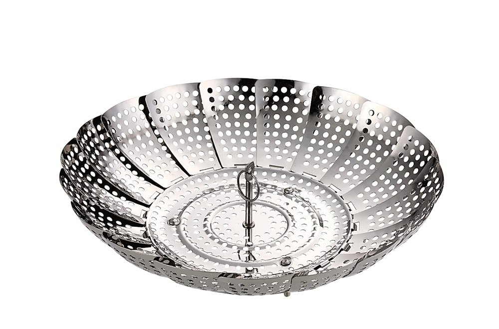 Pearl Metal C-8700 Stainless Steel Food Steamer - 3-Tier Stackable Bamboo Basket for Vegetables, Dumplings & Seafood | Easy to Clean & Dishwasher Safe | Perfect for Asian Cooking, Meal Prep & Healthy Eating