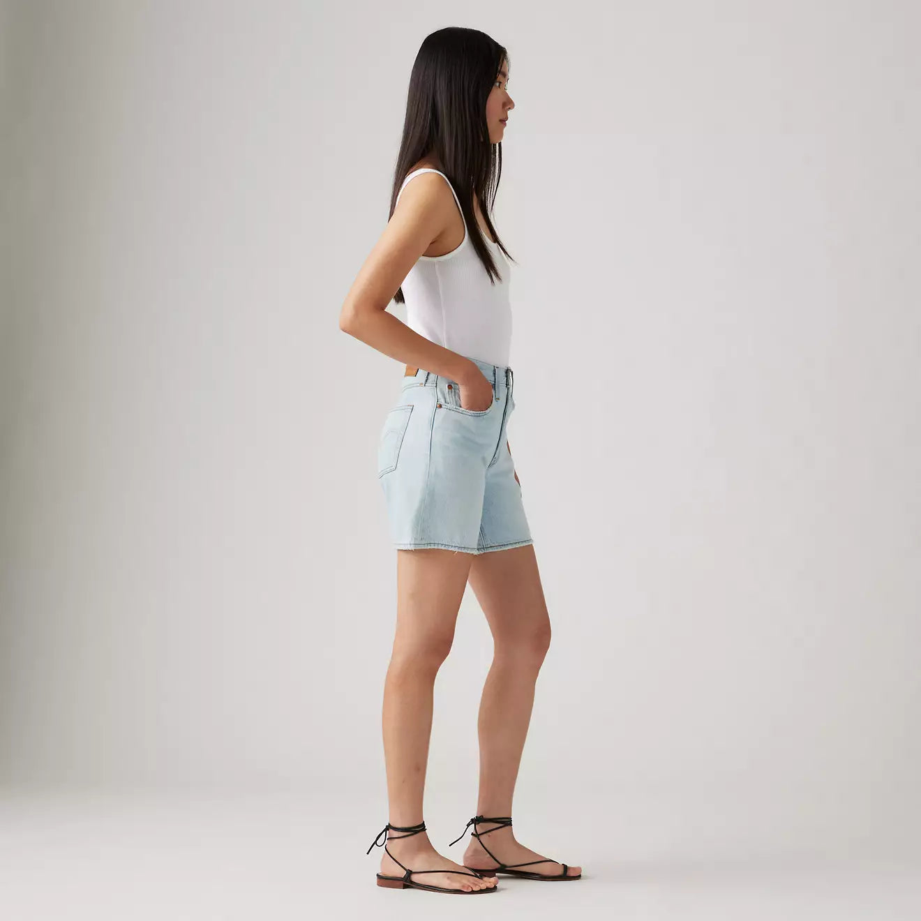 501 Mid Thigh Lightweight Shorts for Women - Comfortable Stretch Denim Shorts for Summer | Perfect for Casual Wear, Beach & Outdoor Activities