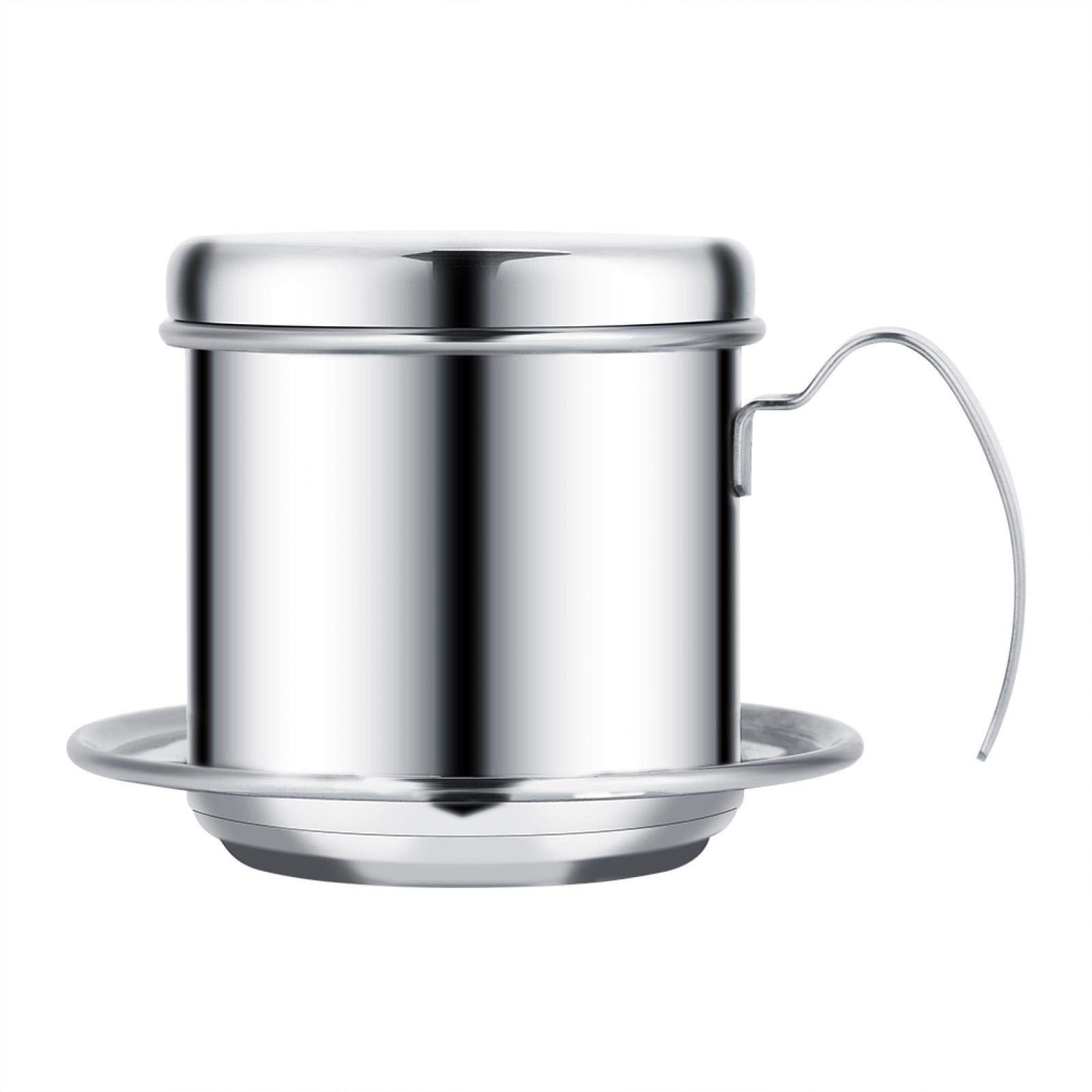 Premium Stainless Steel Vietnamese Coffee Drip Filter Maker - Single Cup Coffee Brewer for Espresso & Iced Coffee - Perfect for Home, Office, Cafe & Restaurant Use (Silver) | Compact Design for Small Spaces & Travel