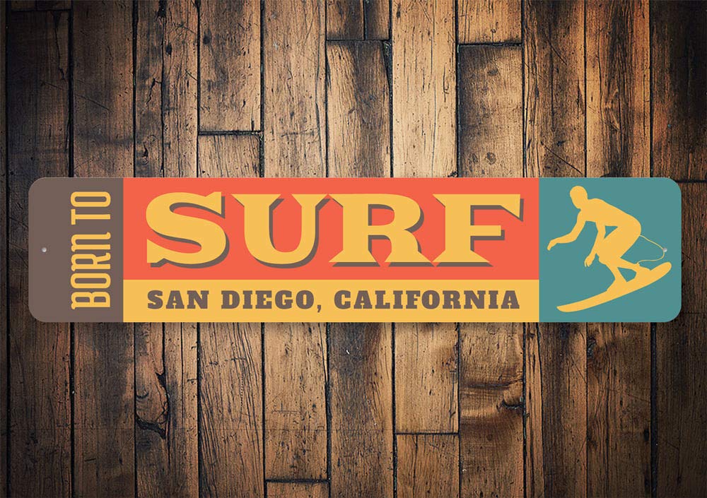 Born to Surf Beach Sign - Premium 6