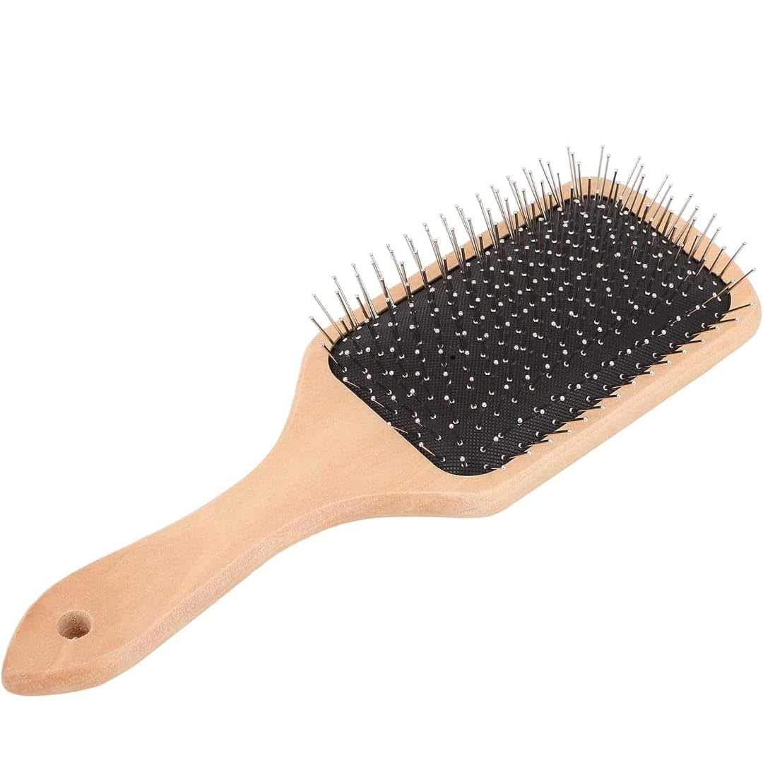 SHISHI Anti-Bacterial Bamboo Hair Brush for Men & Women - Detangling Comb for Smooth Styling, Gentle Scalp Massage - Perfect for Daily Hair Care, Travel & Home Use