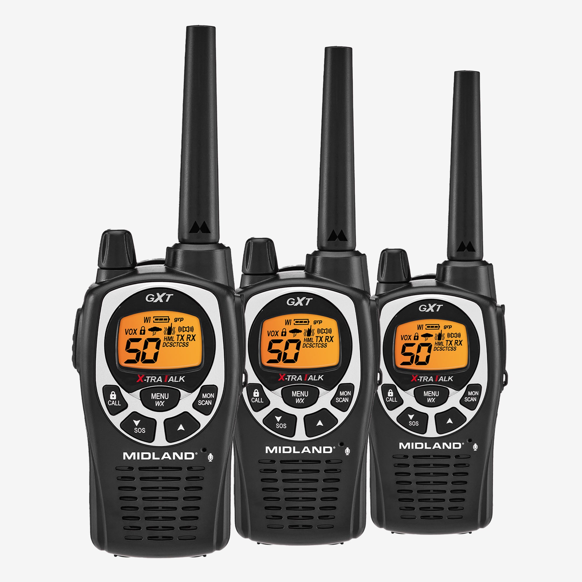 GXT1000 GMRS Two-Way Radio 3 Pack - Long Range Walkie Talkies for Adults, 36-Mile Range, 22 Channels, Weather Alert - Perfect for Hiking, Camping, Hunting & Outdoor Adventures