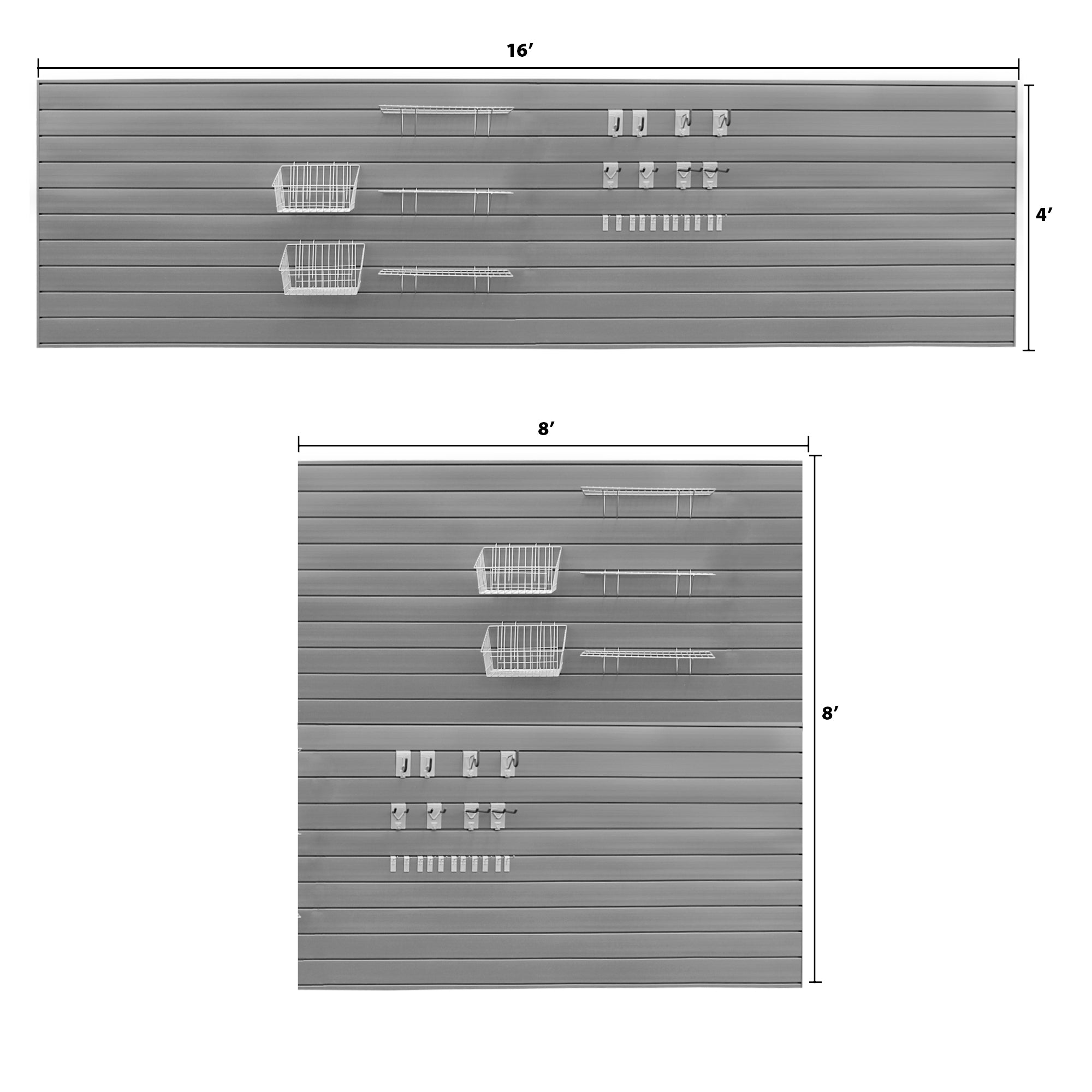 PVC Slatwall Ultimate Bundle - Durable Wall Panel System for Retail Stores & Garages | Easy Installation & Versatile Display Solution