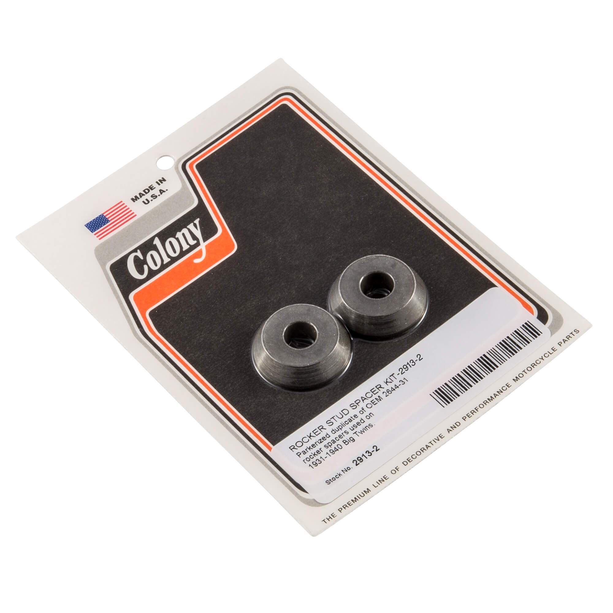 1931-1940 Harley Davidson Big Twins 2 Rocker Stud Spacer Kit - Parkerized Finish for Improved Engine Performance - Perfect for Vintage Motorcycle Restoration & Maintenance