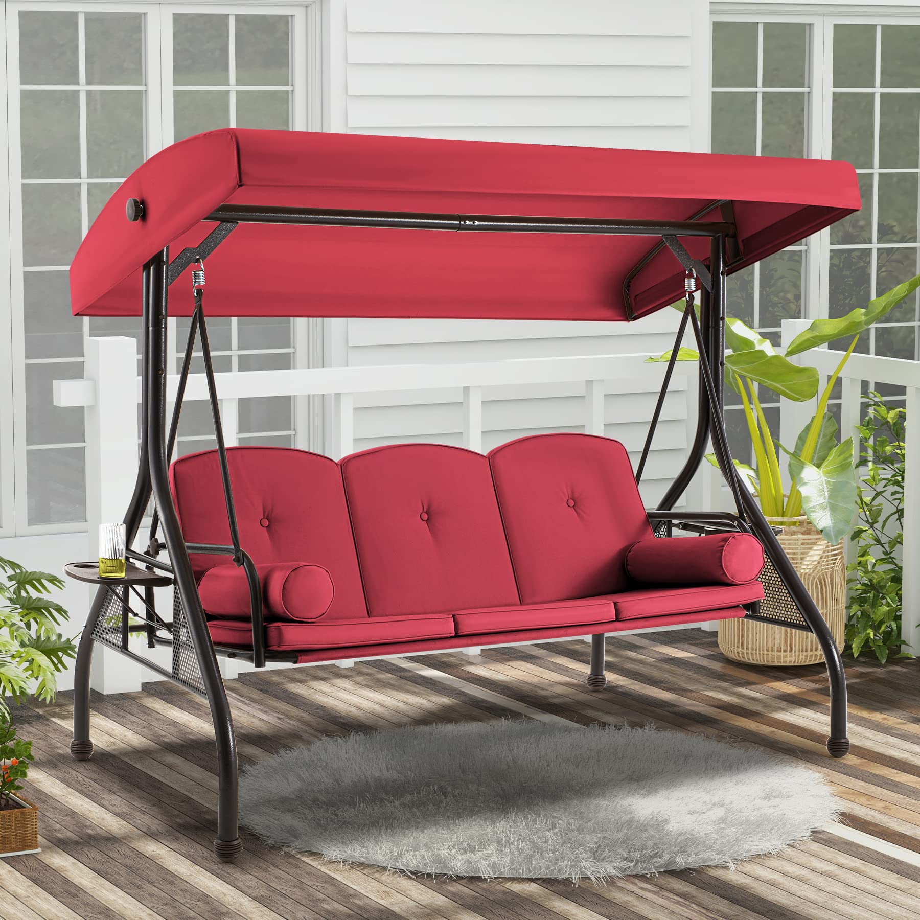 GYUTEI 3-Seat Outdoor Patio Swing with 1.5