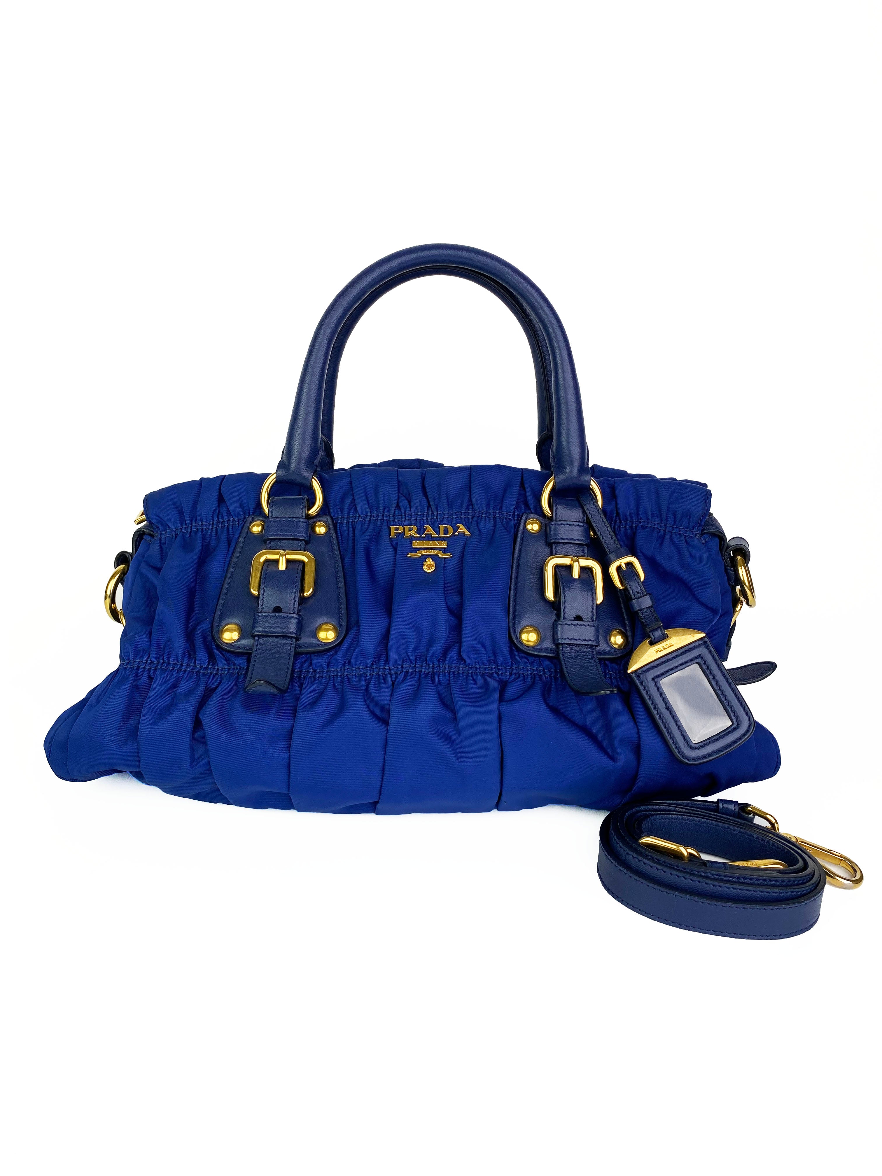 Prada Blue Nylon Tessuto Gaufre Bag - Luxury Designer Handbag for Women | Perfect for Work, Travel & Everyday Use