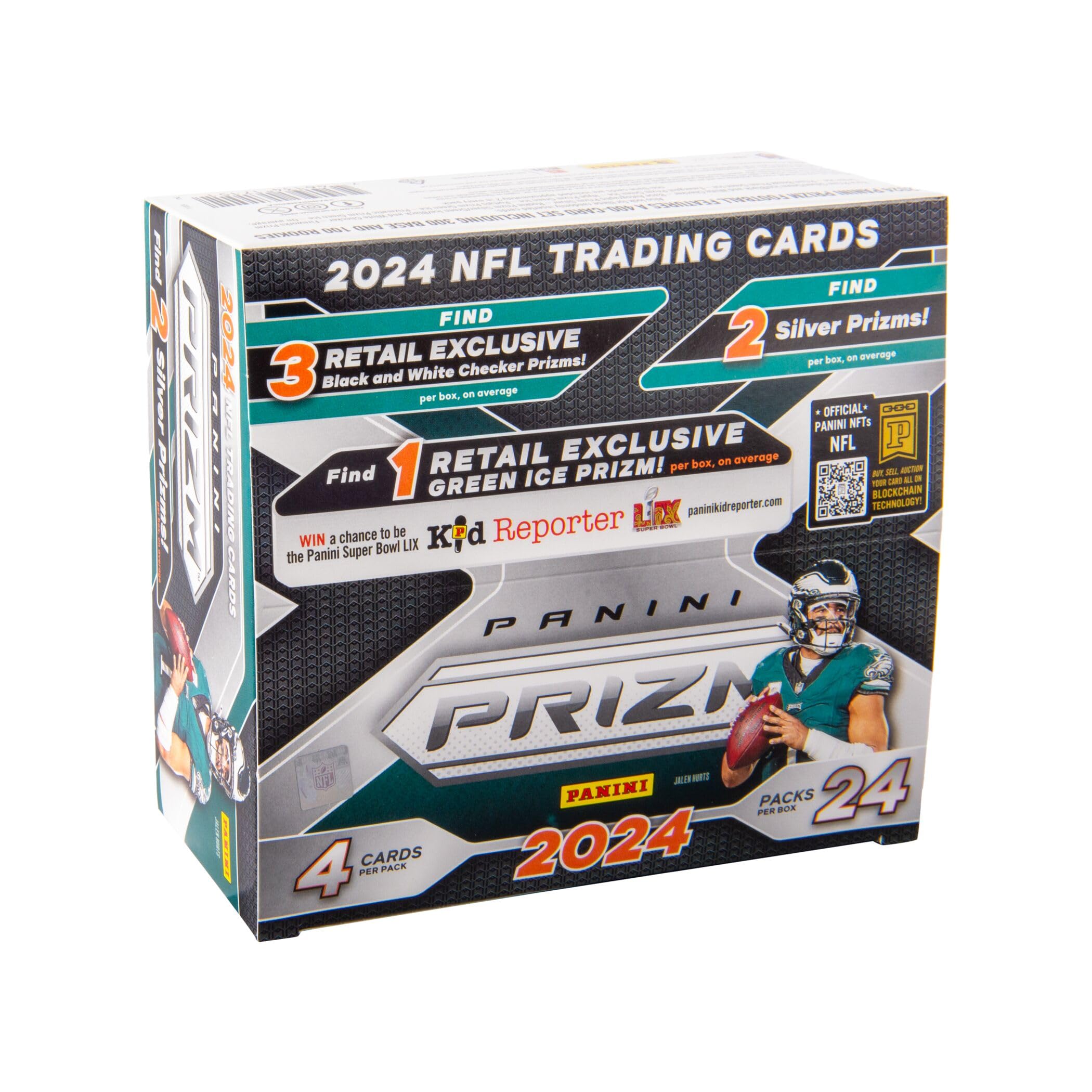 2024 Panini PRIZM NFL Football Trading Cards 24-Count Retail Box - Collectible Trading Cards for NFL Fans, Perfect for Trading, Collecting and Gifting