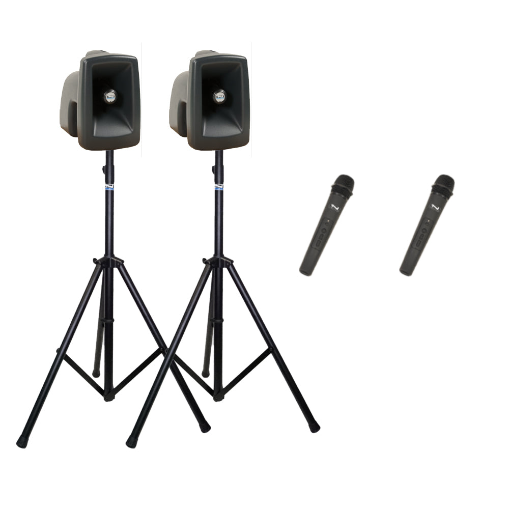Anchor Audio MegaVox XU2 & AIR Portable PA Speaker System with 2 Wireless Microphones - Perfect for Outdoor Events, Parties, and Public Speaking