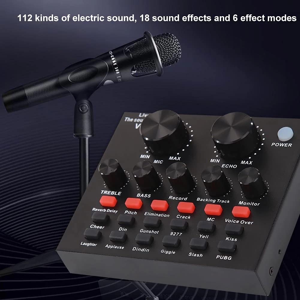 V8 Audio USB External Sound Card with Headset Microphone - Plug & Play for PC, Laptop, Phone - Perfect for Live Streaming, Podcasting, Gaming & Online Meetings