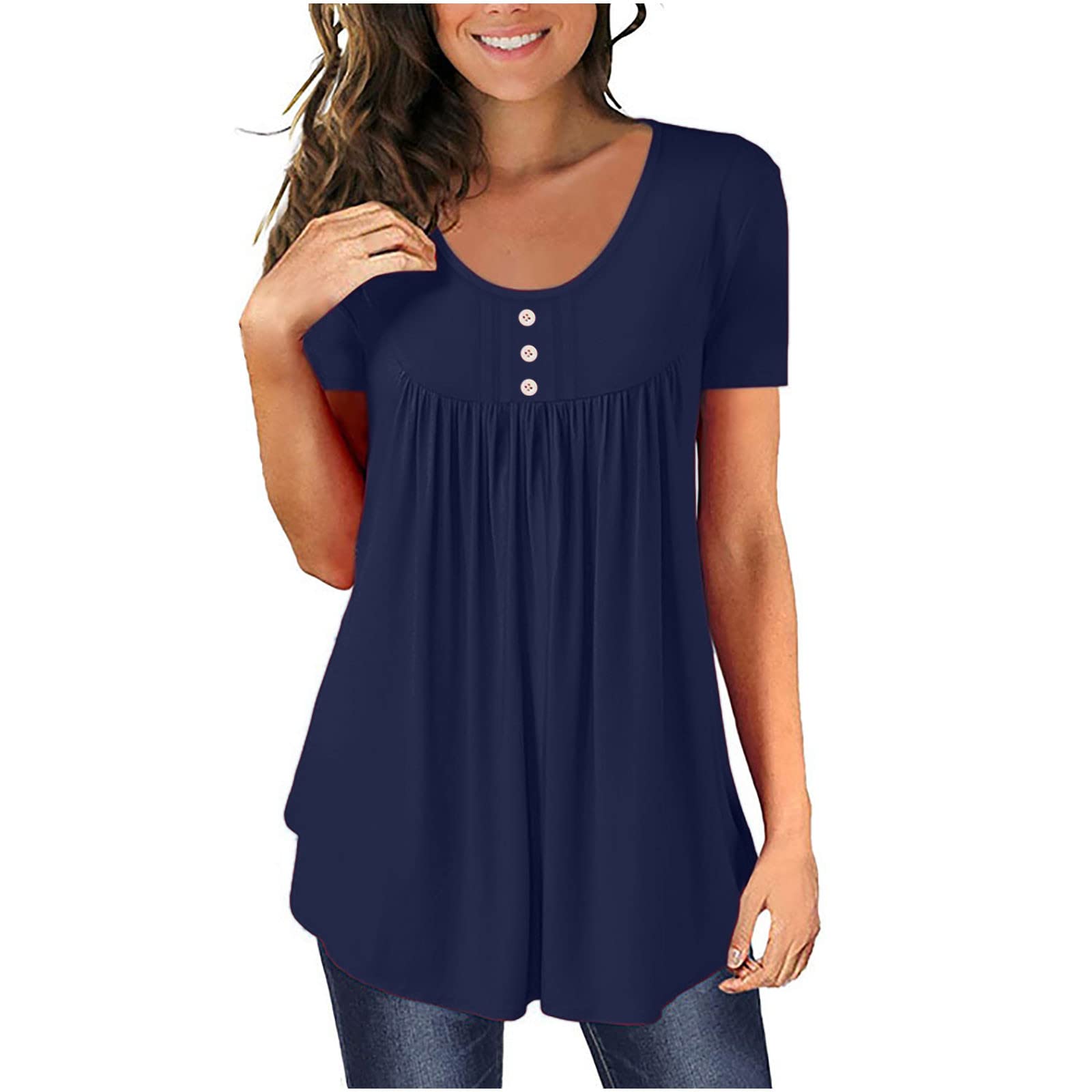 Women's Casual Summer T-Shirts - Cute Printed Loose Fit Plus Size Short Sleeve Tops, Sexy & Comfy Blouses & Tunics for Everyday Wear, Outings & Vacation