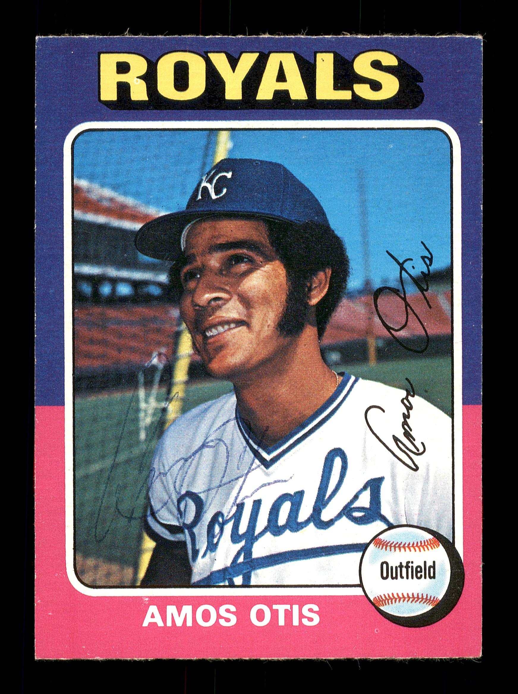 Amos Otis Autographed 1975 O-Pee-Chee Baseball Card #520 - Kansas City Royals Memorabilia - Collectible Sports Trading Card for Fans & Collectors - Perfect for Display, Gifts, and Sports Collections