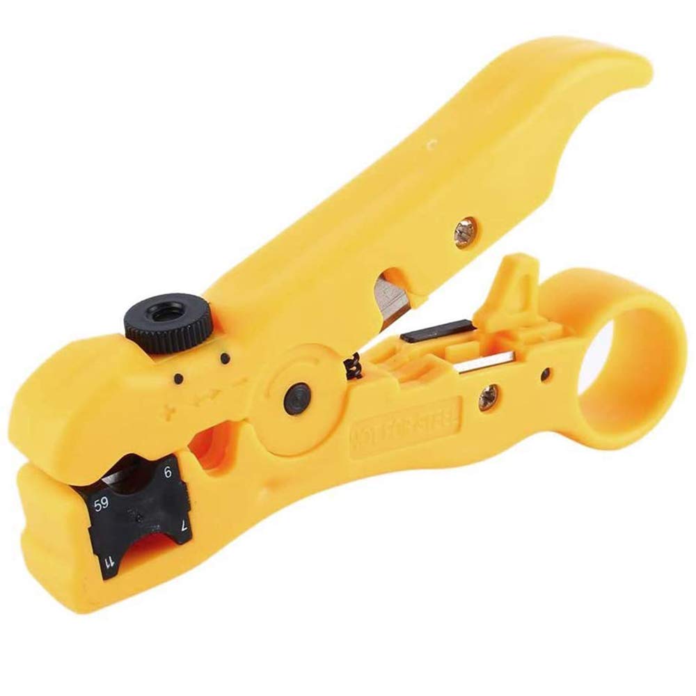 HJJ Multifunctional Wire Stripper & Adjustable Cable Crimper Tool - Perfect for CAT6, CAT5, CAT3, Coaxial Wires | Ideal for Electricians, Network Installations & DIY Home Wiring Projects