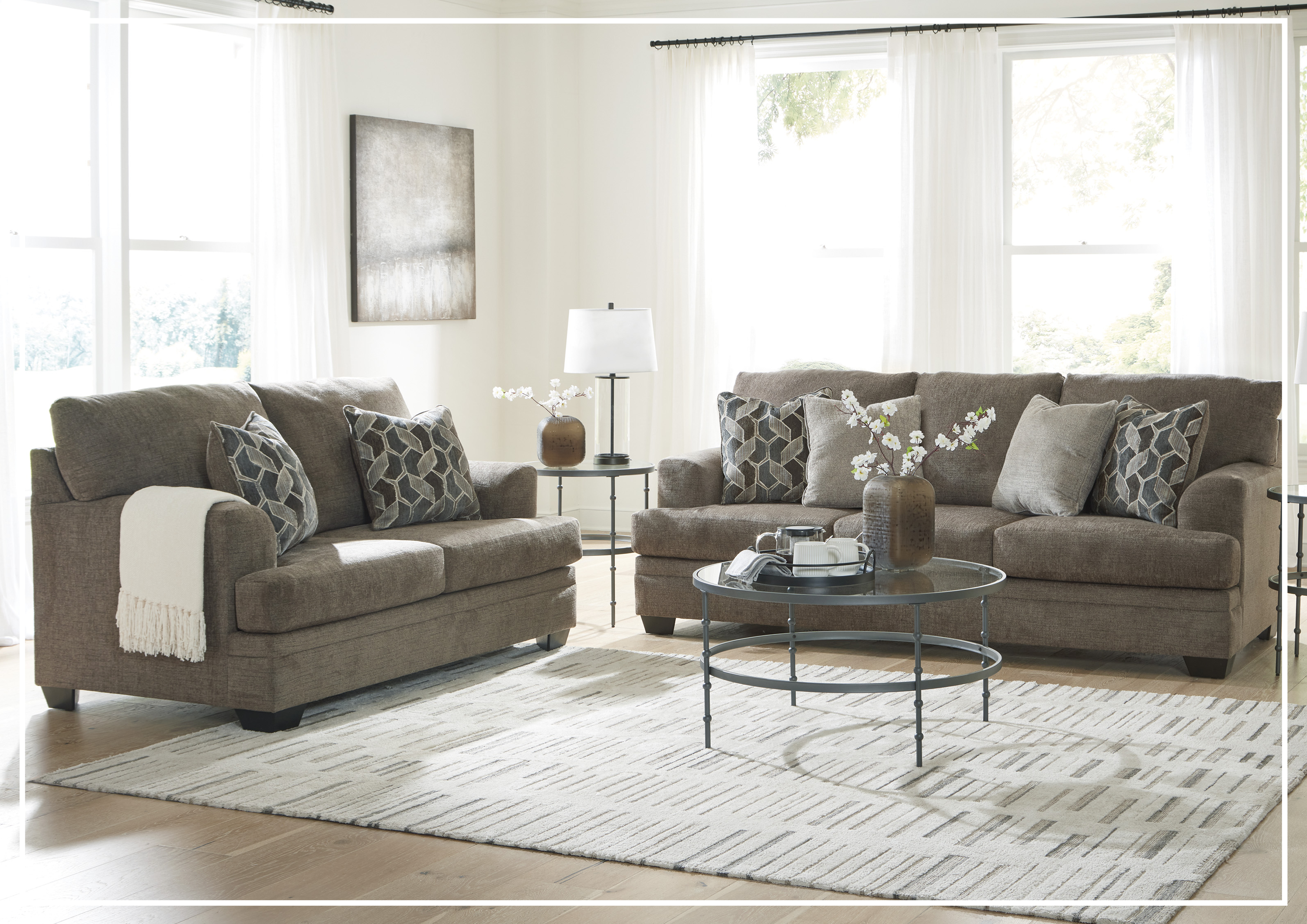 Gio Italia Seabrook 3-Seater Sofa in Taupe - Modern Upholstered Living Room Furniture for Home & Office Comfort