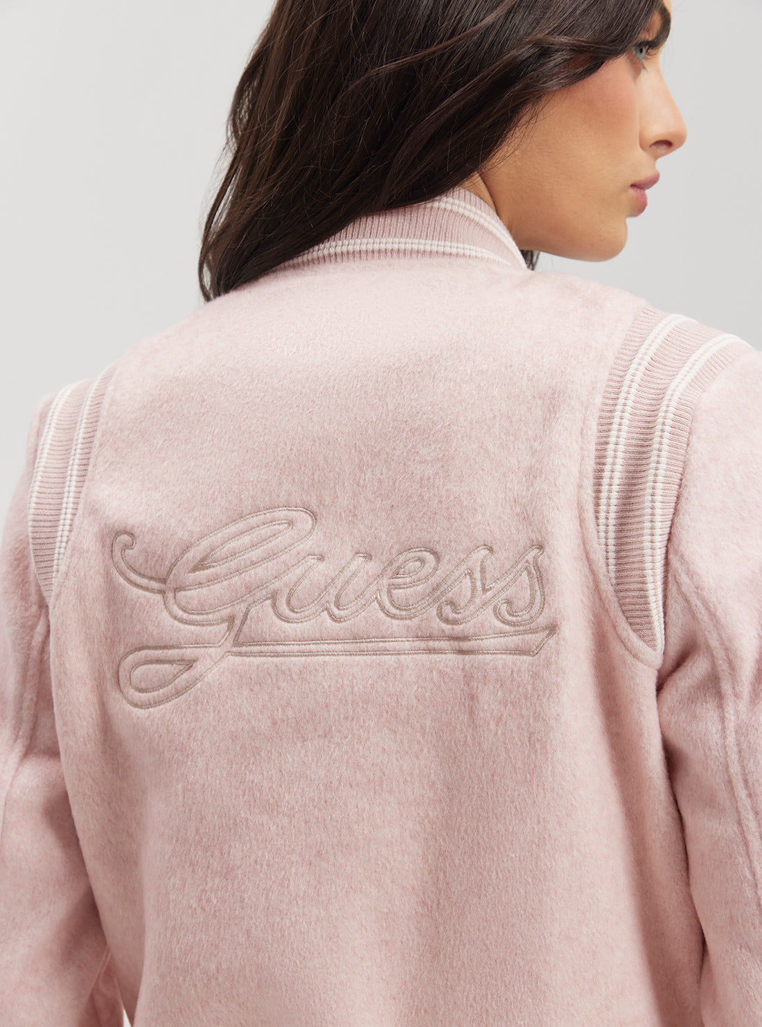 Eco-Friendly Pink Gloria Logo Bomber Jacket for Women - Lightweight Fashion Outerwear for Streetwear & Casual Outfits