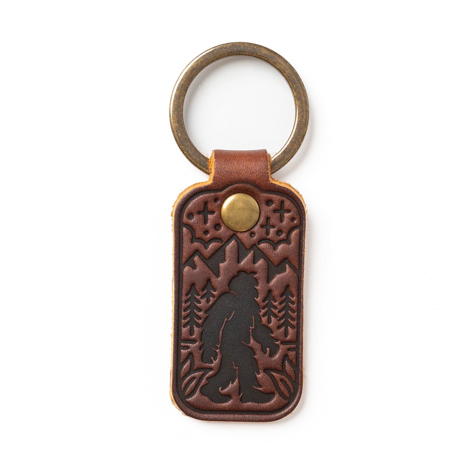Premium Genuine Leather Keychain with Sasquatch Design - Durable & Stylish Key Holder for Men & Women - Perfect for Gifts, Travel, and Everyday Use