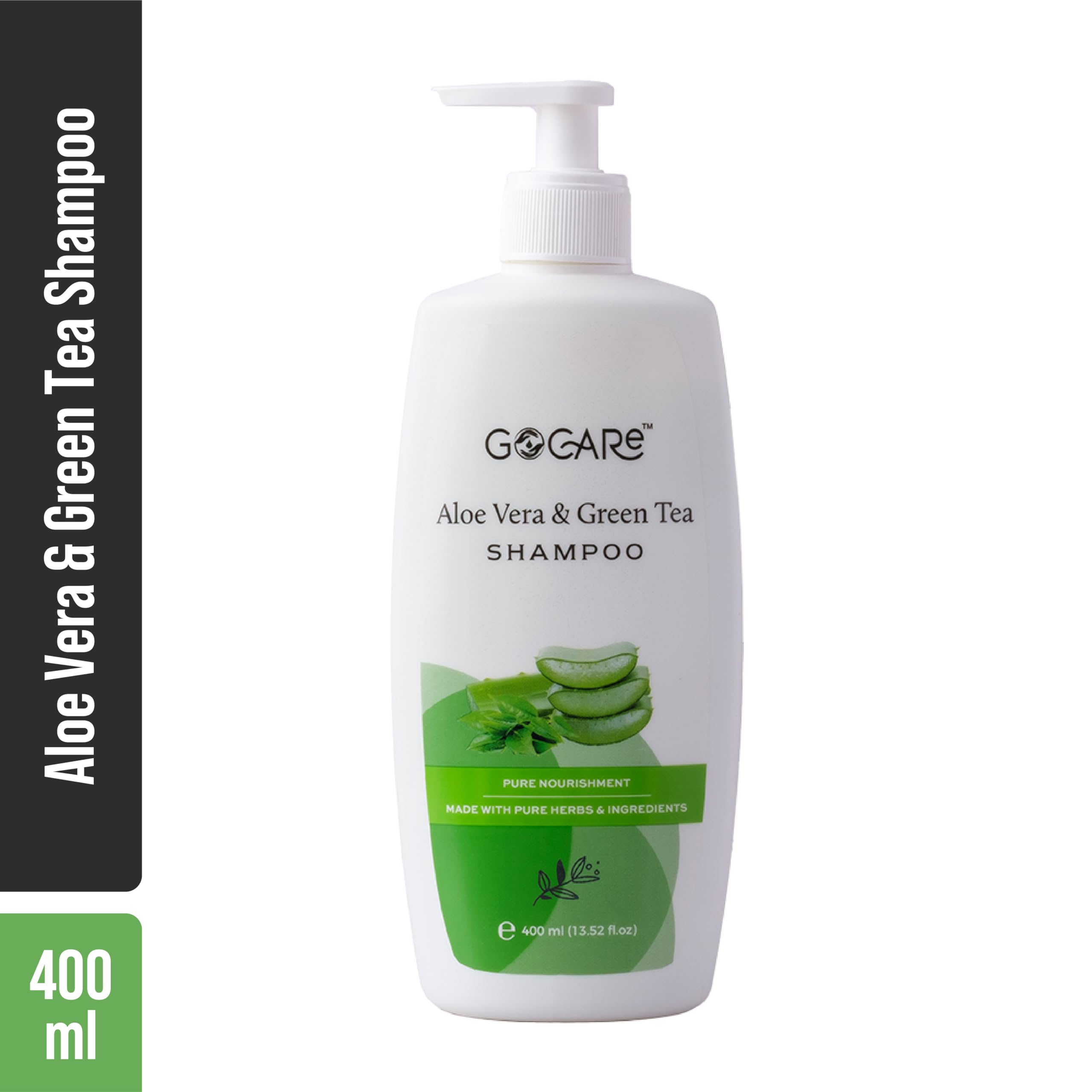 **GOCARE Aloe Vera & Green Tea Shampoo for Hydration & Scalp Soothing – Sulfate & Paraben Free, No Harsh Chemicals – 400ml for Dry, Weak, Dull Hair – Perfect for Daily Use & Sensitive Scalp Care**