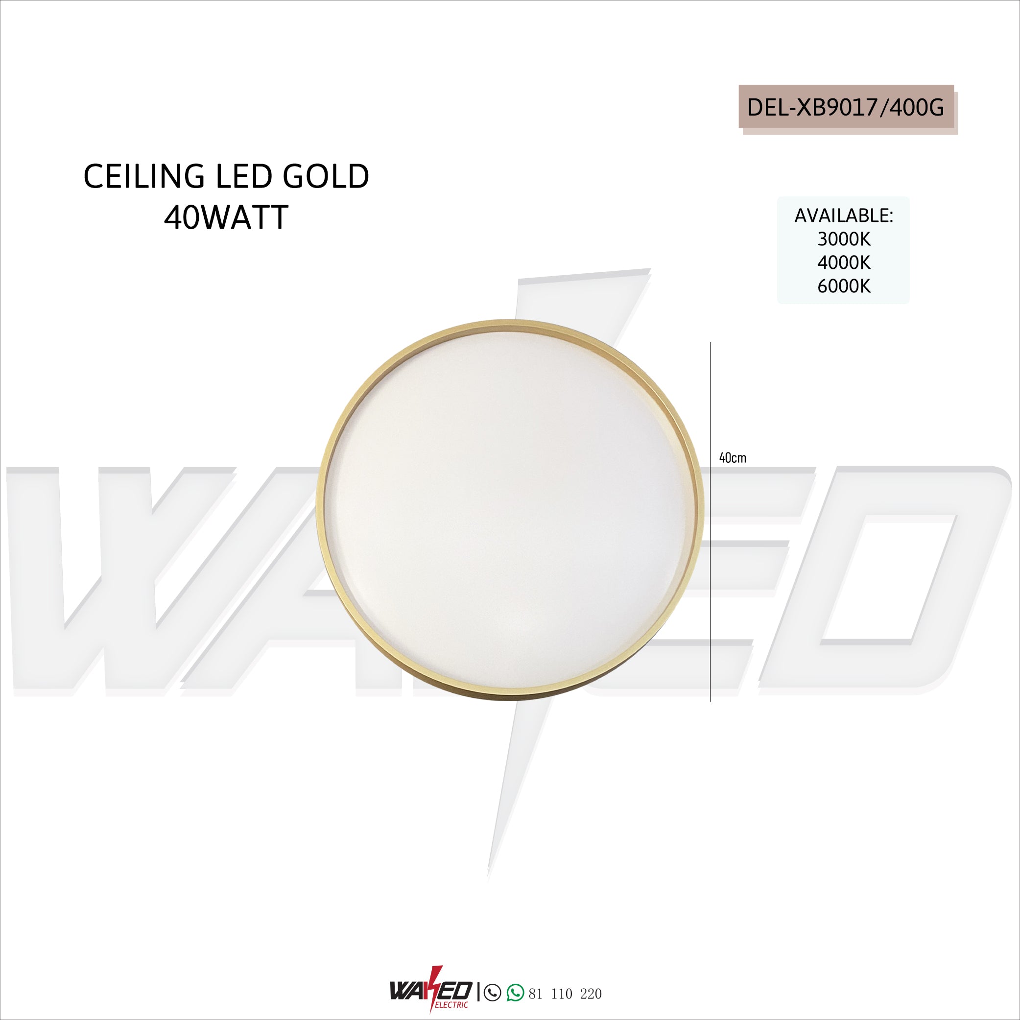 40W Round LED Ceiling Light 40cm - Energy Efficient Modern Lighting for Home, Office, and Commercial Spaces