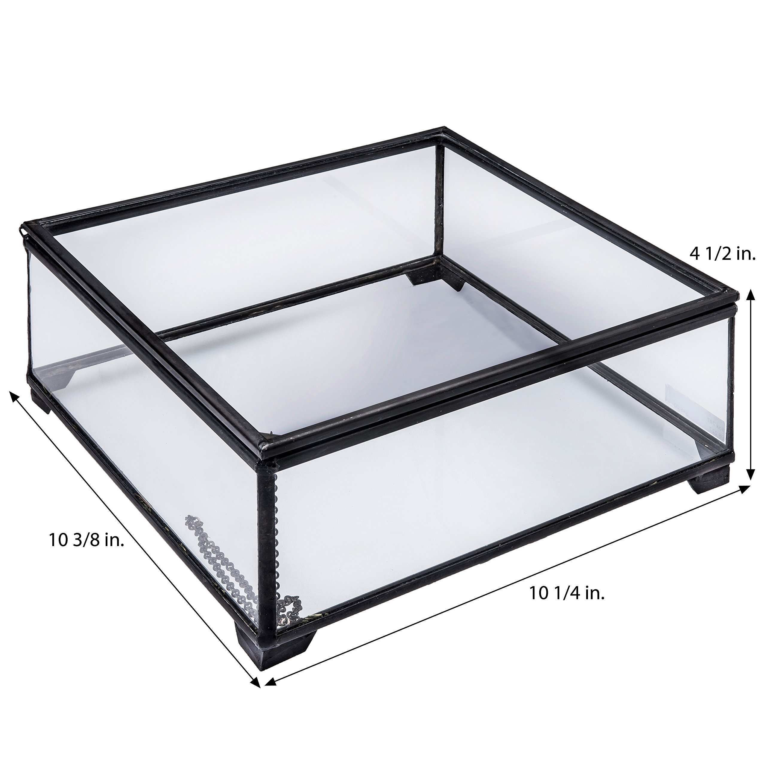 Personalized Glass Wedding Card Box - Engraved Keepsake Reception Card Holder for Bridal Showers & Weddings - Elegant Display Box for Greeting Cards, Money Gifts & Wishes - J Devlin Box 747-EB227