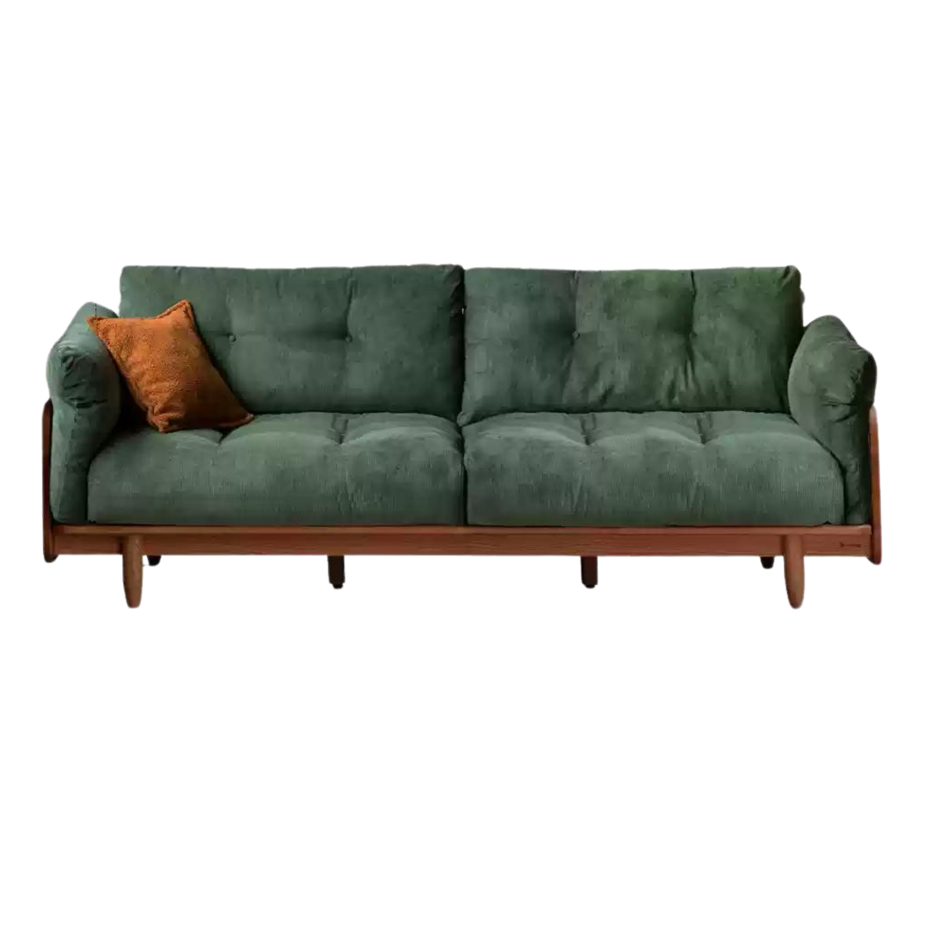 Premium Black Walnut Solid Wood Genuine Leather Sofa - Handcrafted Fabric Sofa for Living Room, Lounge & Office - Modern Comfort Furniture for Home Decor