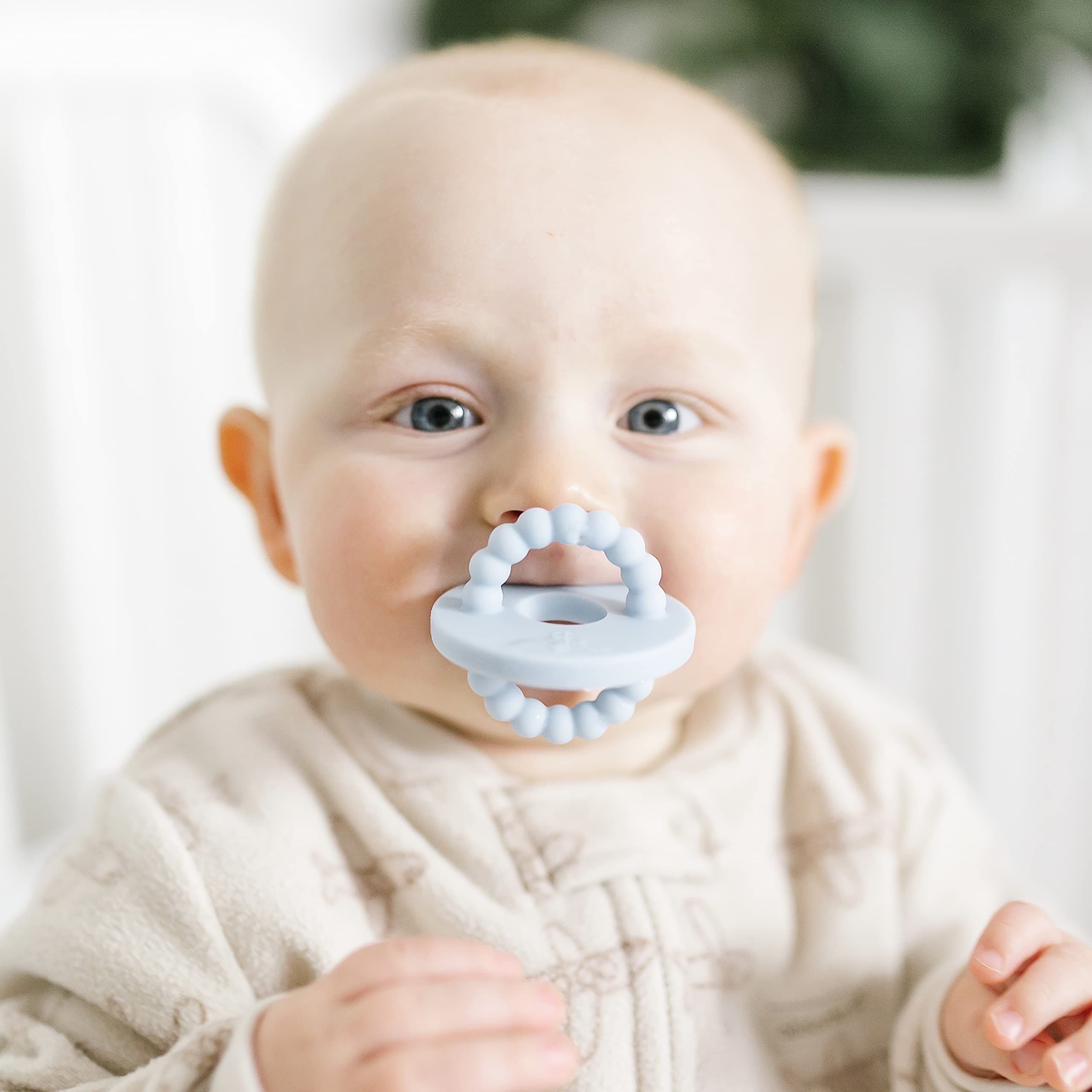Ryan and Rose Cutie Bit Teether - Soothing Baby Teething Toy for Infants & Toddlers (Blue) | Perfect for On-the-Go Relief & Gentle Gum Massage