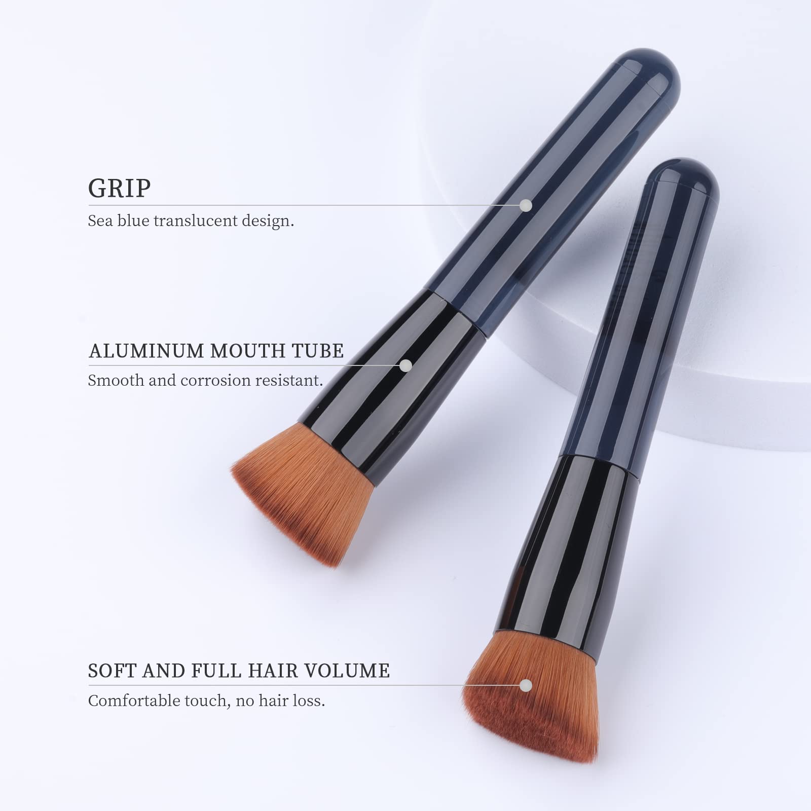 Flat Top Kabuki Foundation Brush for Liquid, Cream & Powder Makeup - Travel Size Face Blending Brush (131) | Perfect for Flawless Foundation Application & On-the-Go Touch-Ups
