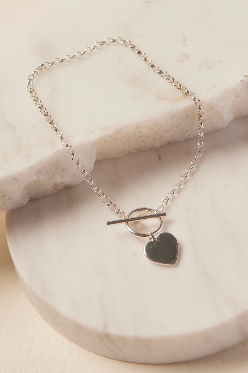 Sterling Silver Heart Charm Bracelet for Women - Elegant Gift for Valentine's Day, Anniversary & Everyday Wear