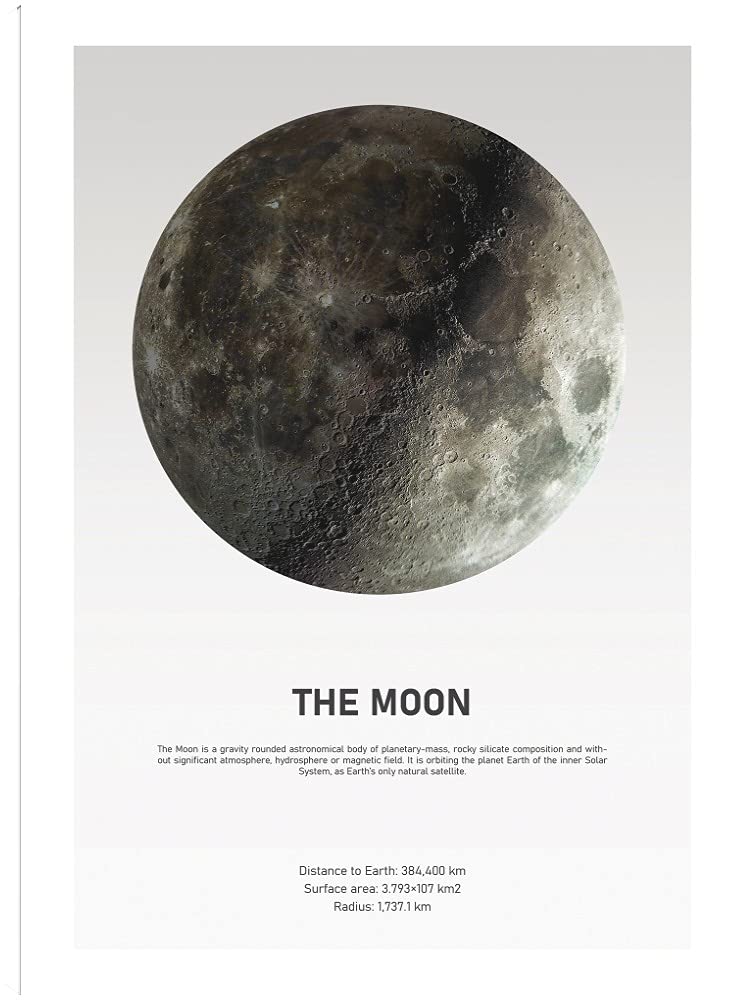 Fine Art Canvas Moon Light Wall Decor by Artist Design Fabrikken - Ready to Hang 21x28 Inch - Perfect for Living Room, Bedroom, Office & More - Modern Home Decor for Relaxation & Stylish Ambiance