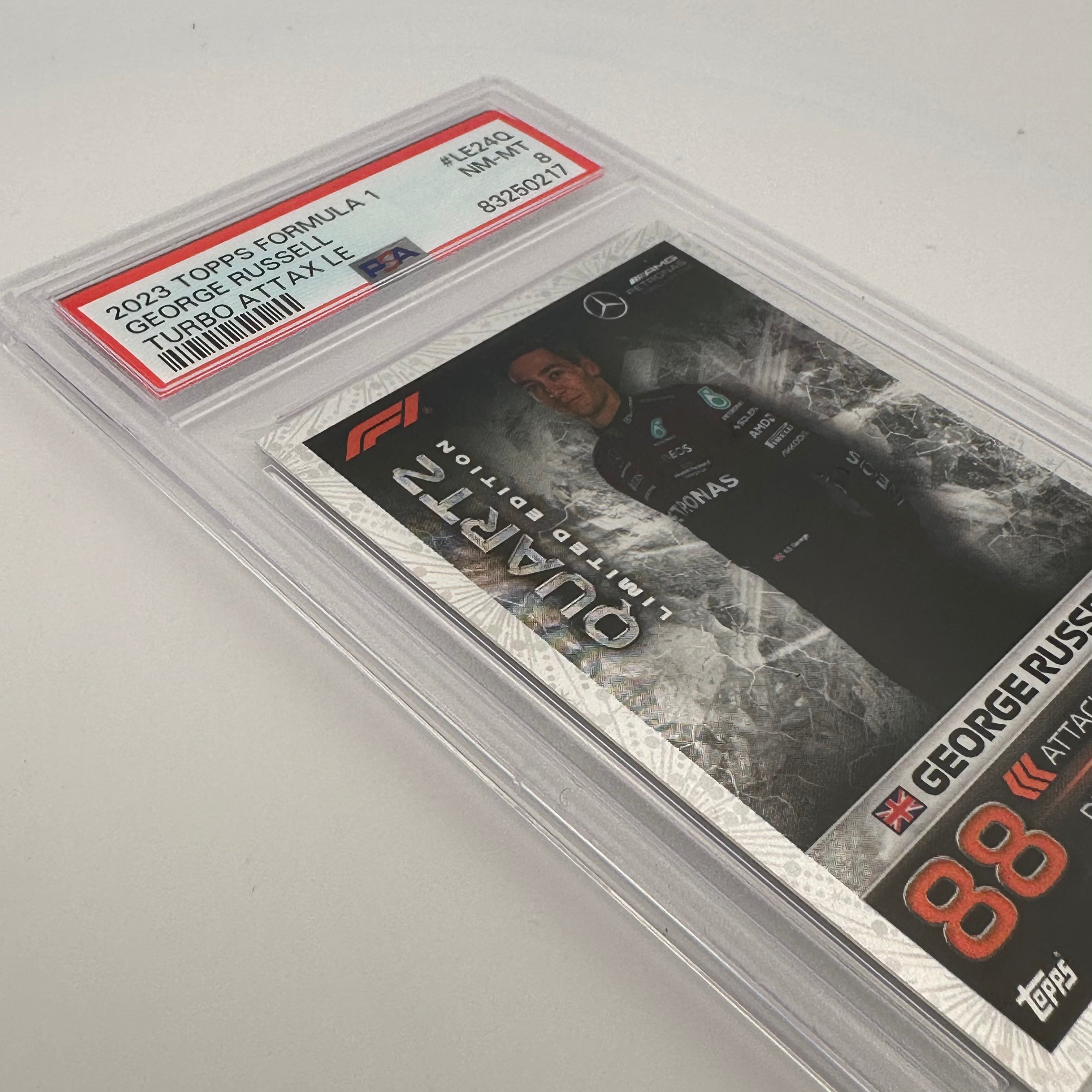 PSA 8 Graded George Russell #LE24Q Quartz Limited Edition Trading Card - Perfect for Collectors, Investors & Sports Memorabilia Enthusiasts