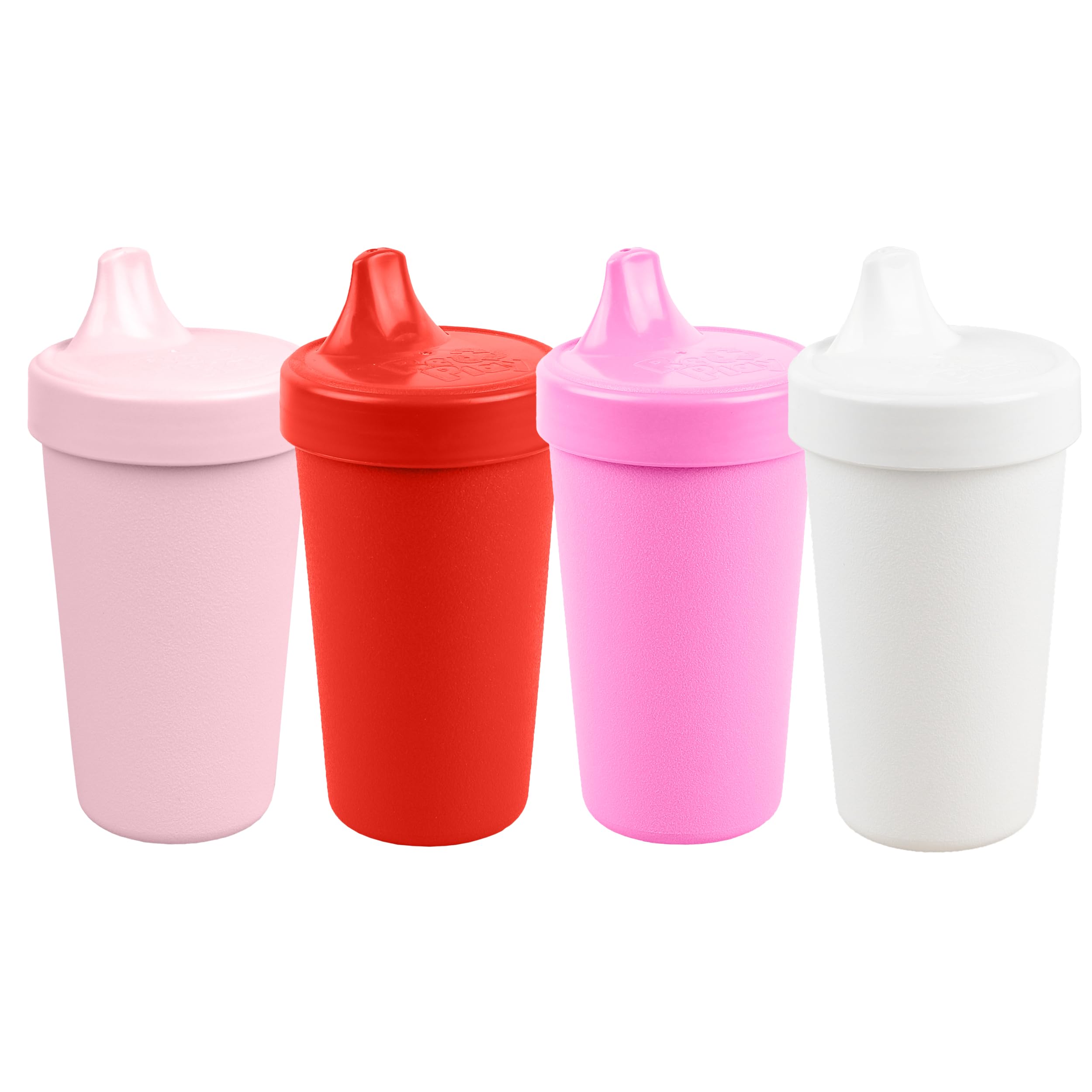 Re-Play Made in USA 10 Oz. Spill-Proof Sippy Cups for Toddlers (Pack of 4) - BPA-Free Reusable Kids Cups with Hard Spout - Dishwasher & Microwave Safe - 3.13