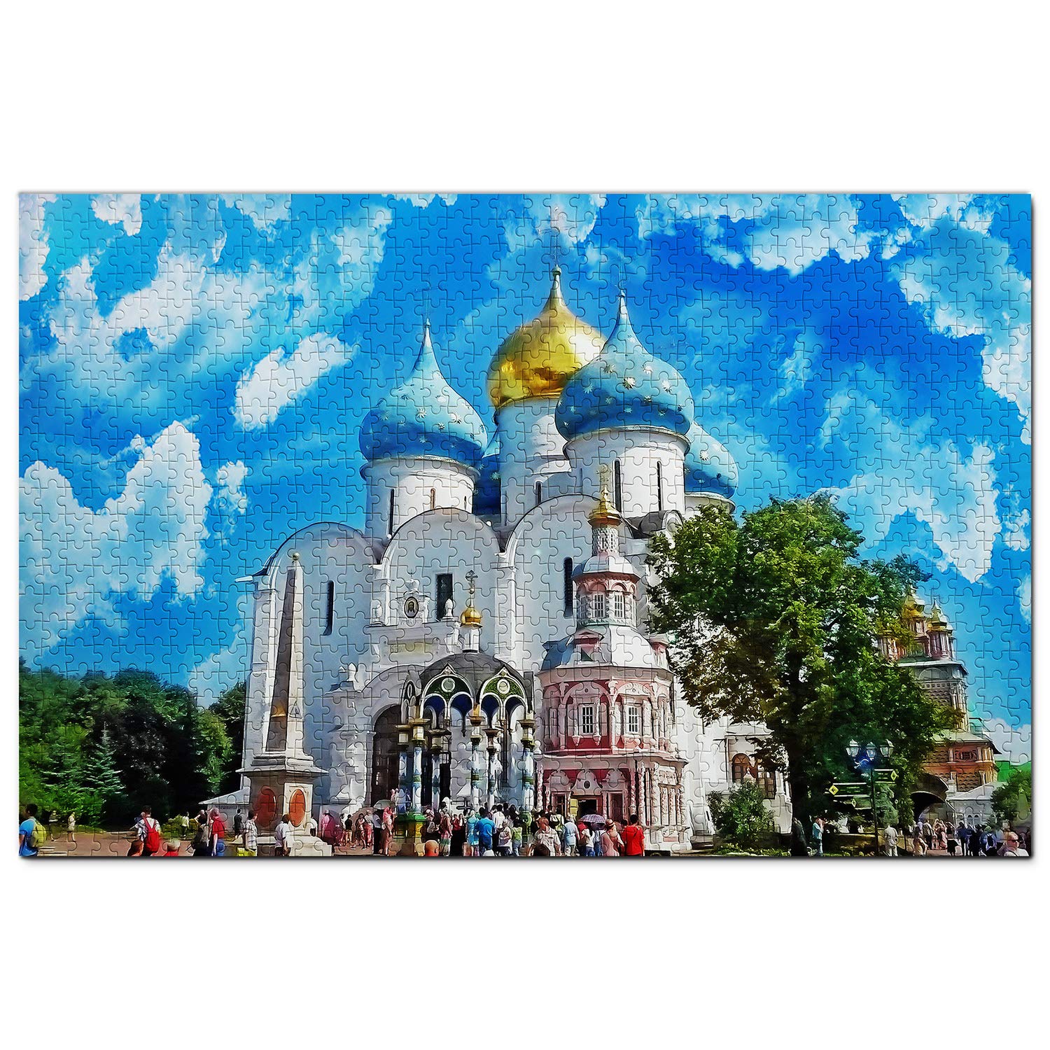 1000-Piece Russia Trinity Monastery Moscow Wooden Jigsaw Puzzle - Travel Souvenir & Home Decor for Adults & Puzzle Enthusiasts