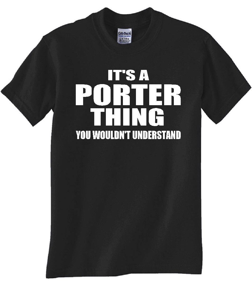 STUFF WITH ATTITUDE Porter Thing Black Graphic T-Shirt for Men | Cool Casual Streetwear Tee for Everyday Wear & Urban Fashion