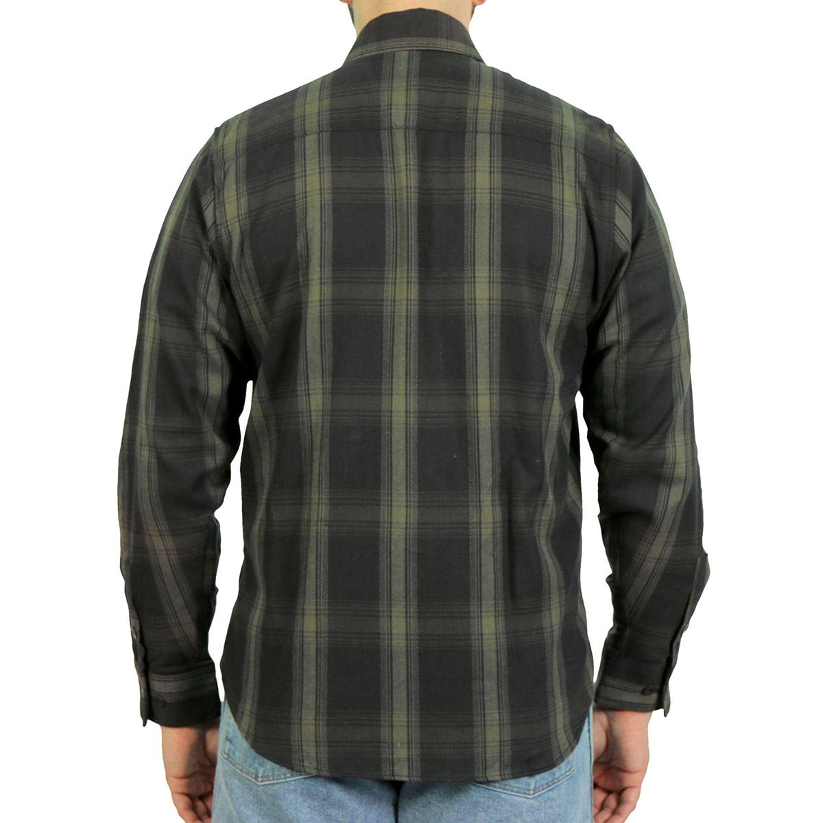 Hot Leathers FLM2018 Men's Black & Green Plaid Flannel Shirt - Soft Long Sleeve Button Down for Casual Wear, Outdoor Activities & Fall Fashion