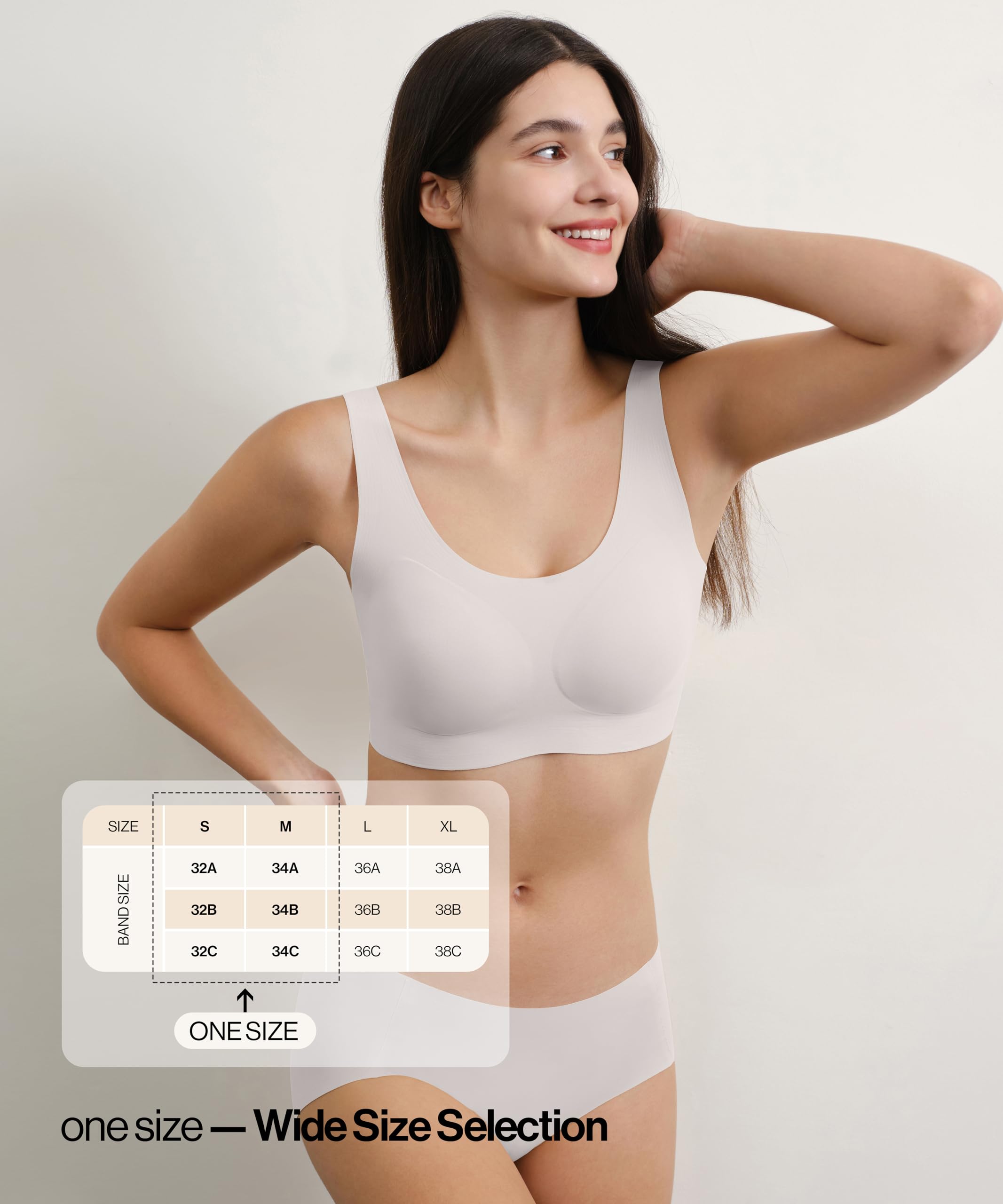 Wireless Bralette for Women - Full Coverage Seamless Plus Size Bra with Wide Straps | Comfortable T-Shirt Bra for Everyday Wear, Yoga & Lounge
