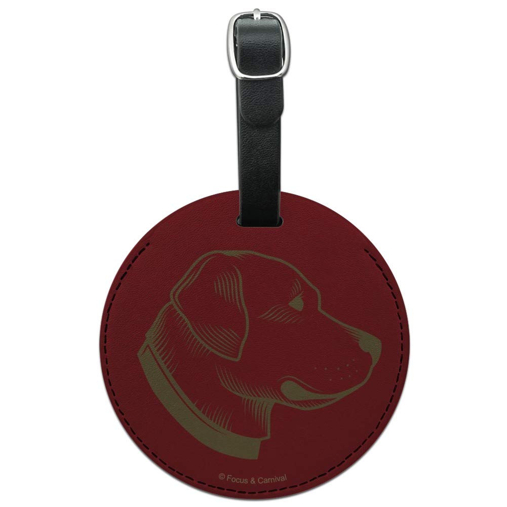 Downton Abbey Inspired Leather Dog ID Tag - Round Luggage Tag for Pets, Suitcases & Carry-On Bags | Perfect for Travel, Gifts & Pet Identification