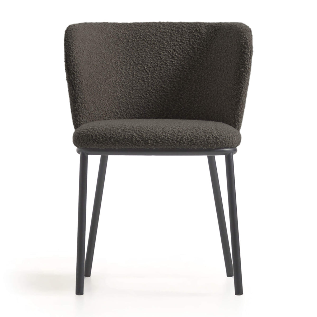 Ciselia Boucle Dining Chair - Modern Upholstered Accent Chair for Kitchen, Dining Room, and Home Decor | Soft Textured Fabric with Sturdy Wooden Legs | Perfect for Small Spaces and Entertaining Guests