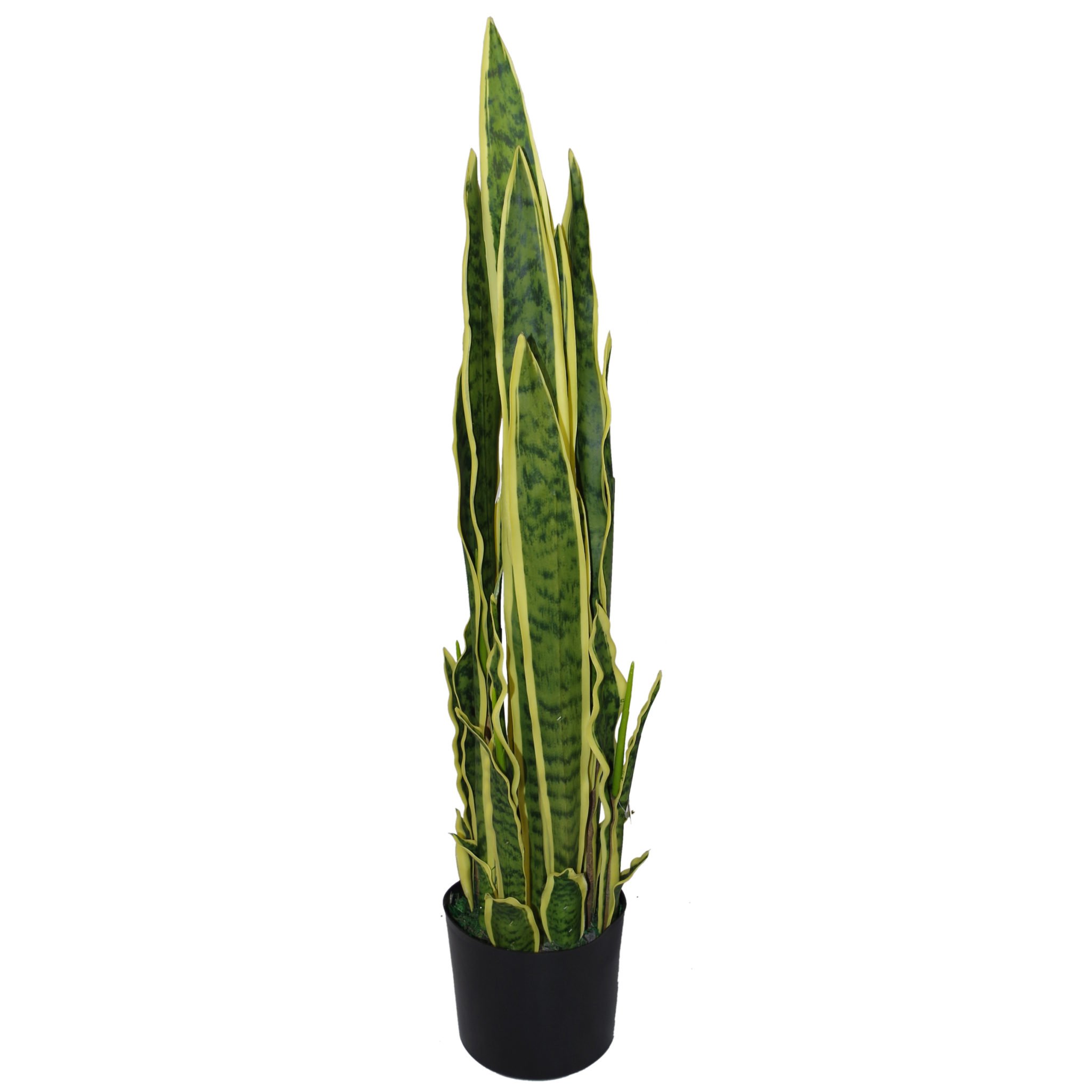 Artificial Tropical Snake Plant - 90cm Sansevieria Trifasciata for Home & Office Decor - Low Maintenance Indoor Houseplant for Living Room, Bedroom, or Workspace