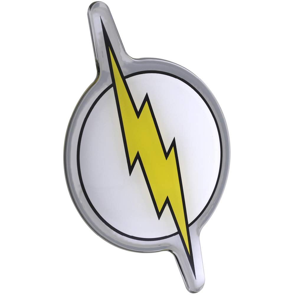 DC Comics Heroes and Villains Chrome Emblem Decal - Classic Flash Logo Car Badge for Vehicles, Laptops & Collectibles | Superhero Fan Accessories for Cars, Motorcycles, Gifts & Decor